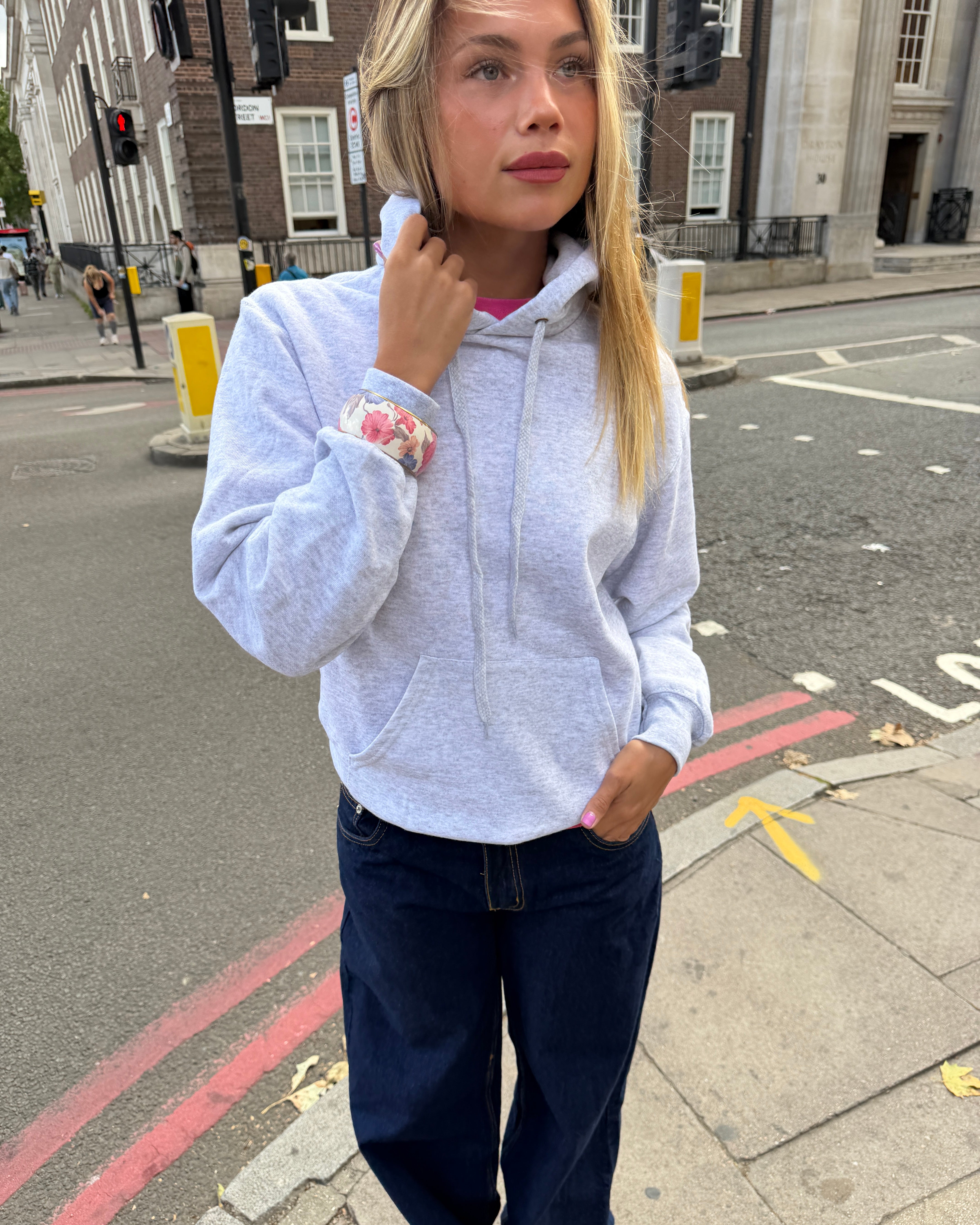 DANA HOODIE (rygprint) - LIGHT GREY