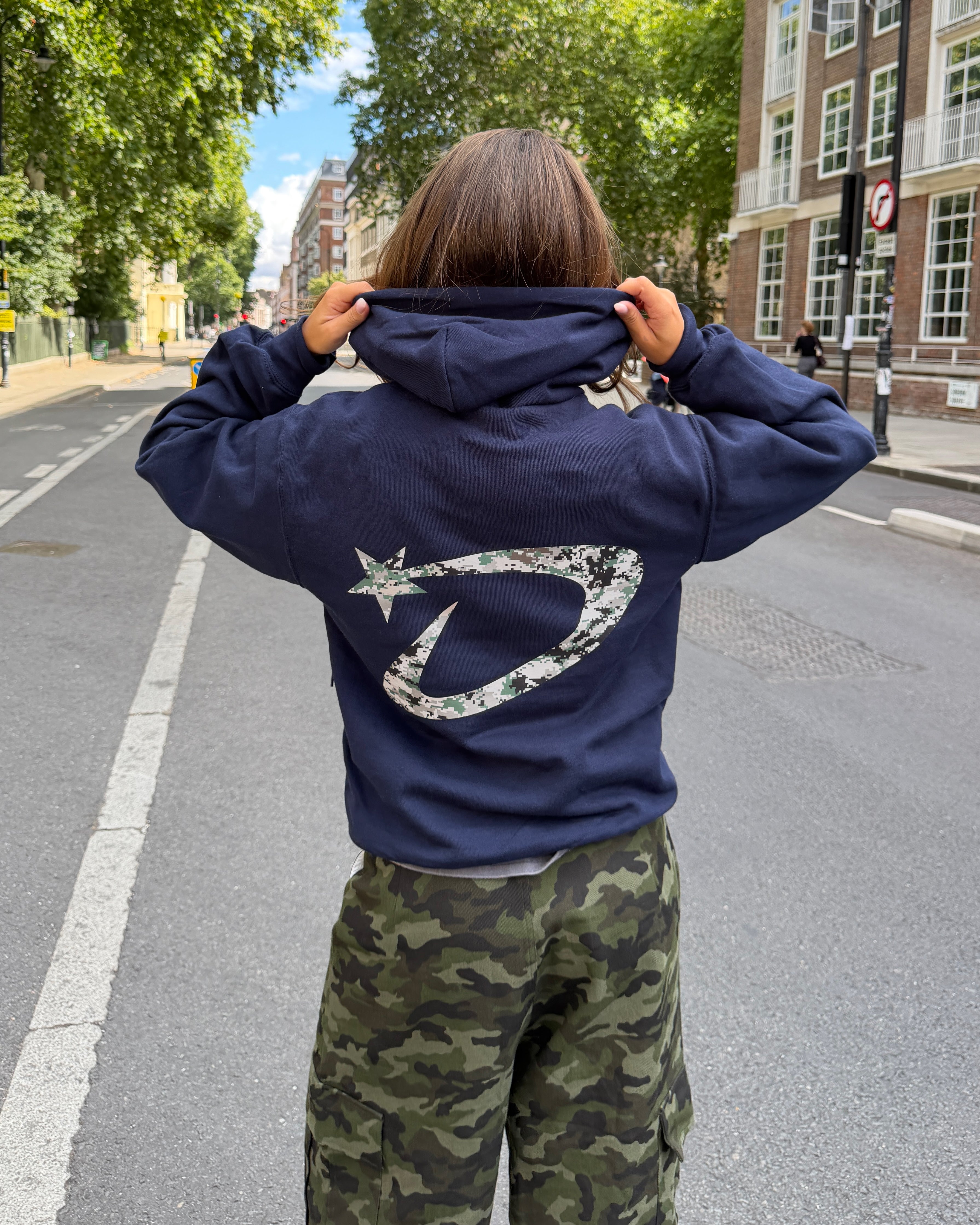 DANA HOODIE (rygprint) - NAVY