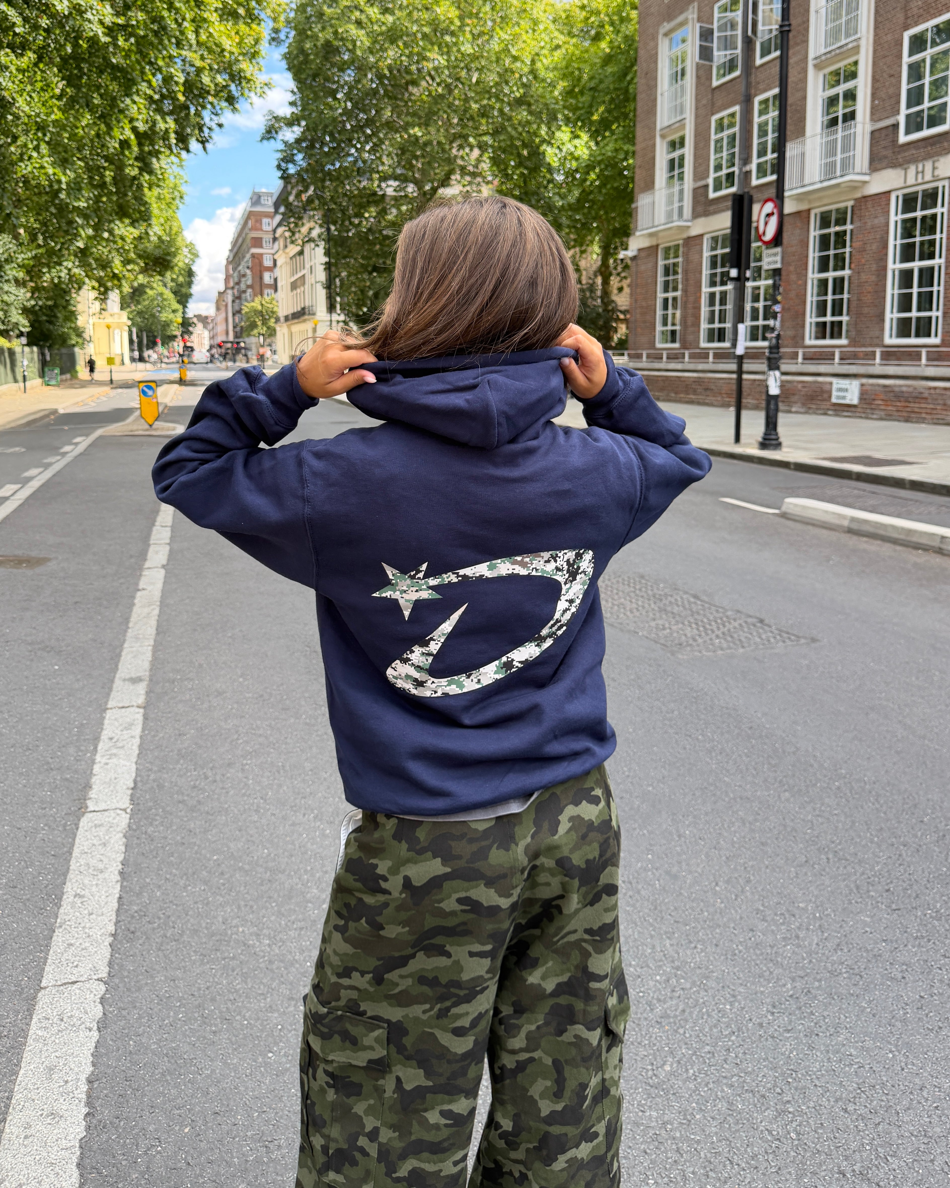 DANA HOODIE (rygprint) - NAVY