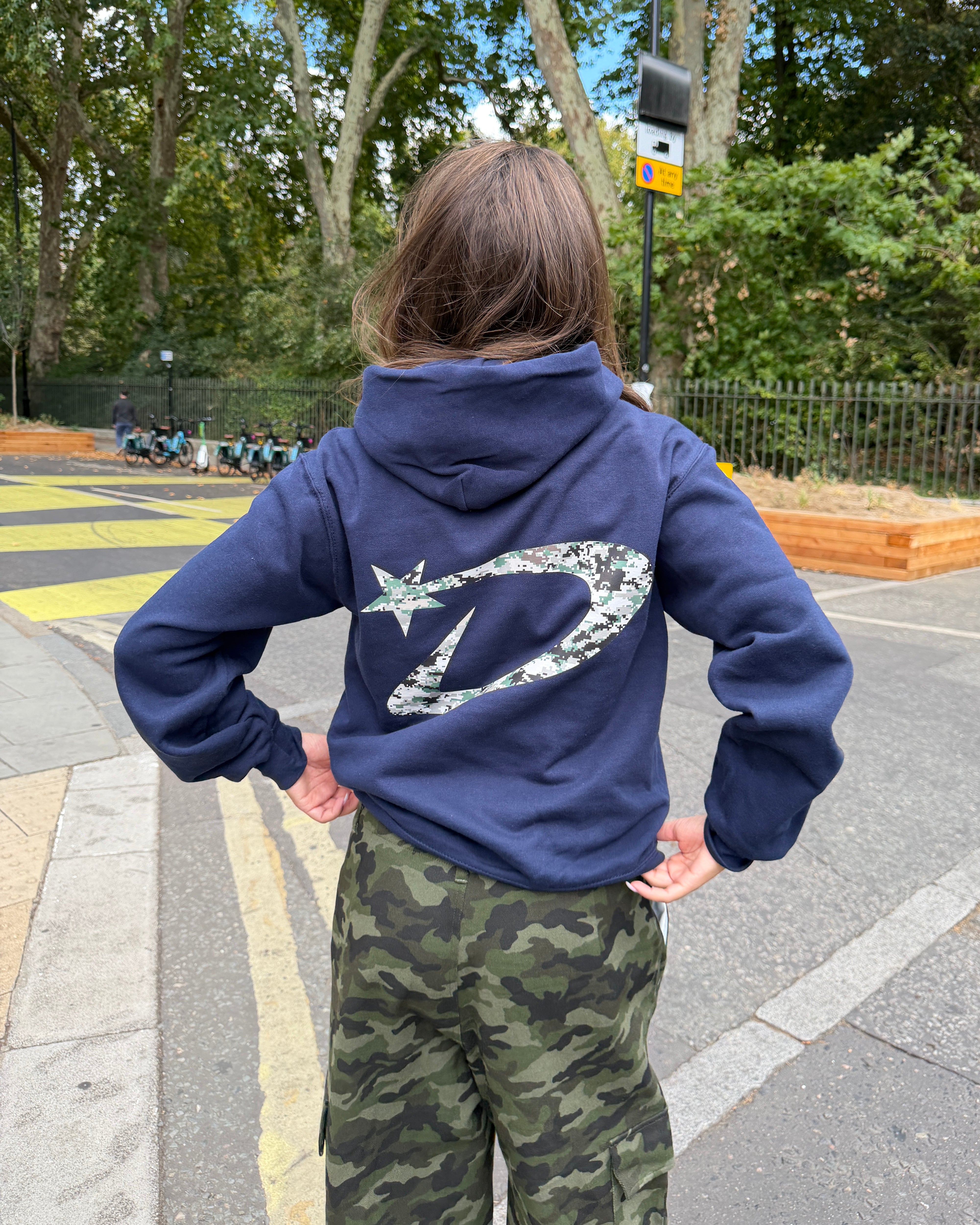 DANA HOODIE (rygprint) - NAVY