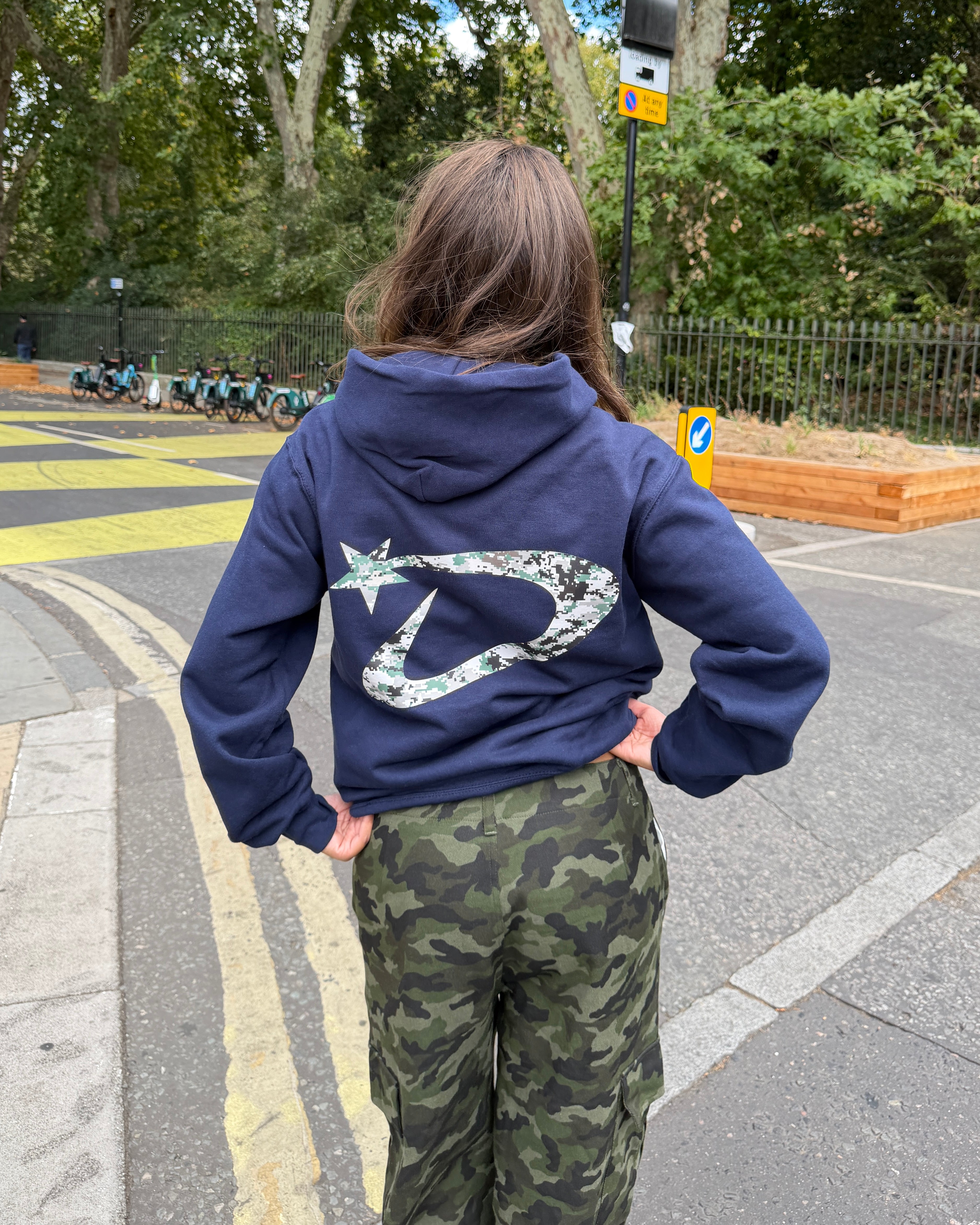 DANA HOODIE (rygprint) - NAVY