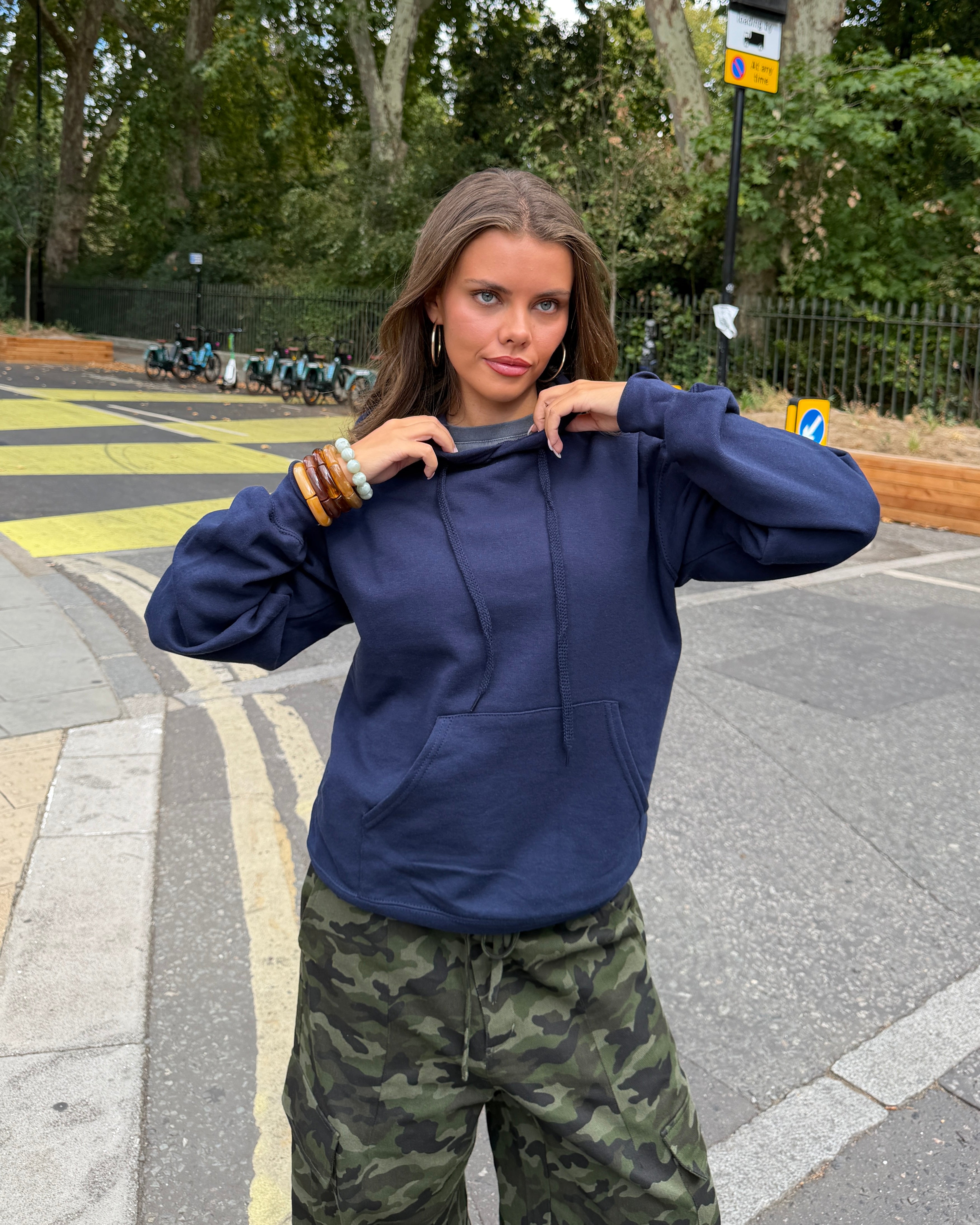 DANA HOODIE (rygprint) - NAVY