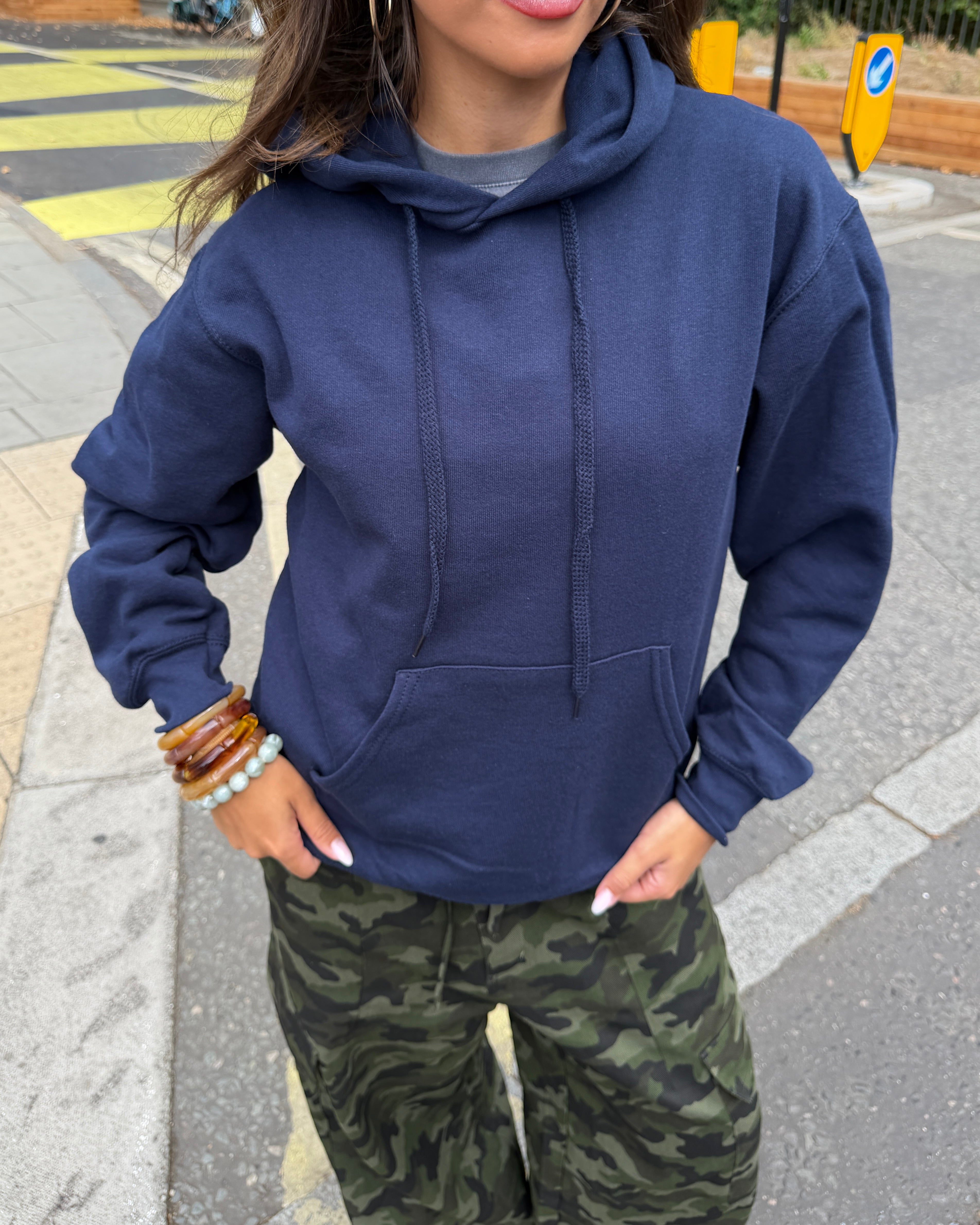 DANA HOODIE (rygprint) - NAVY