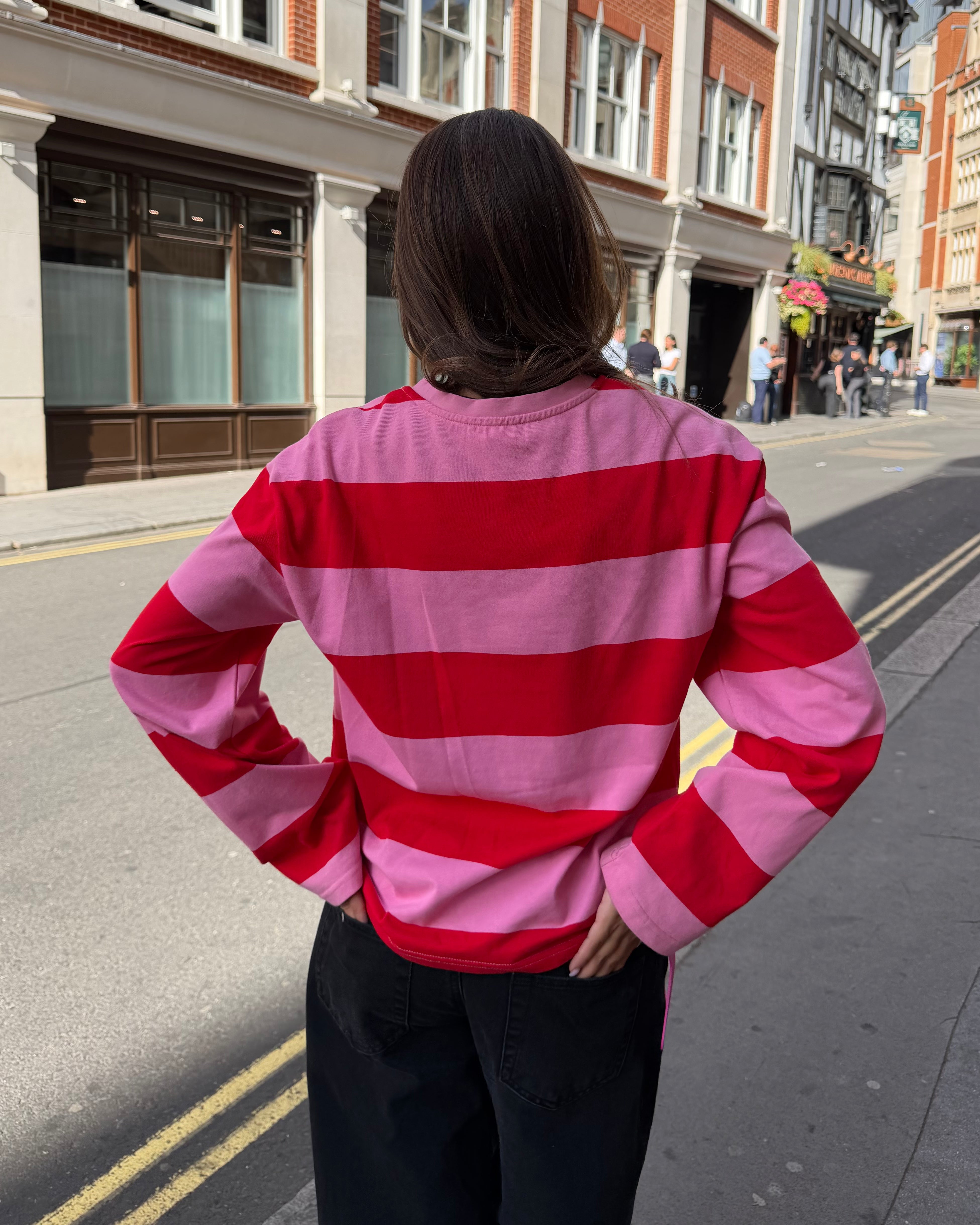 DAGMAR STRIPE TEE - PINK/WHITE
