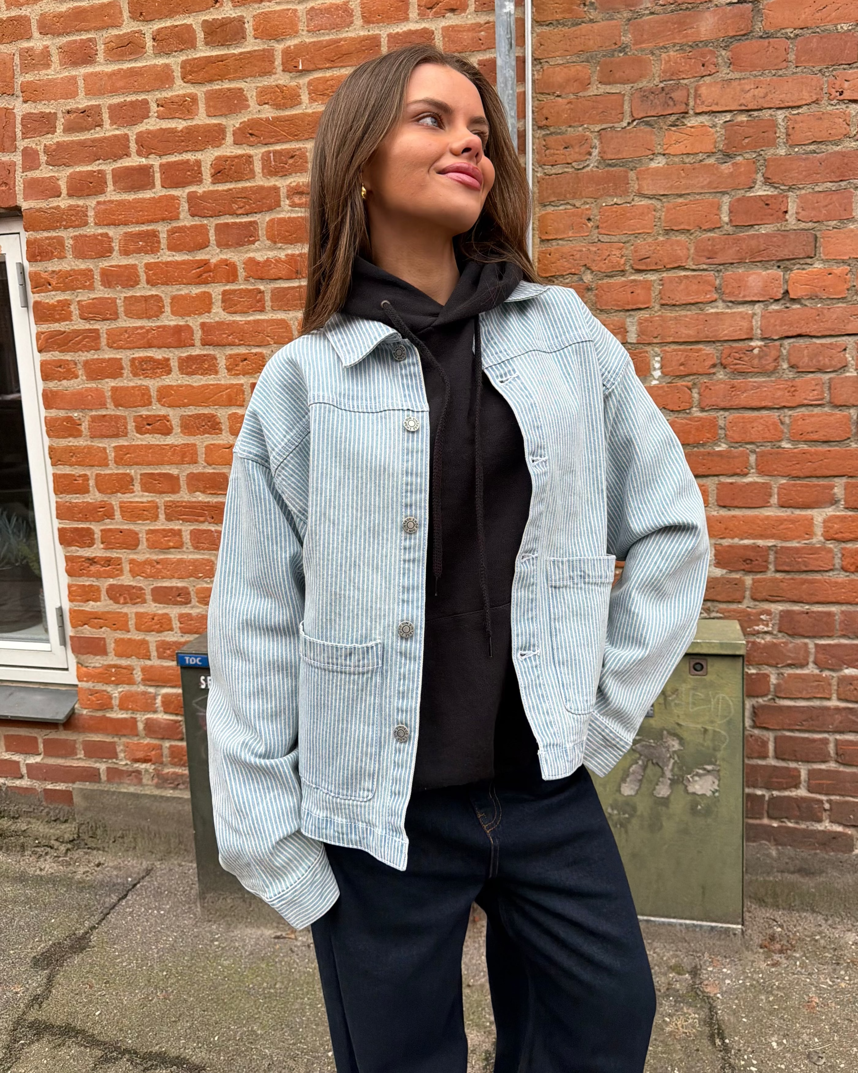SIA Jeansjacke - Hell gestreift