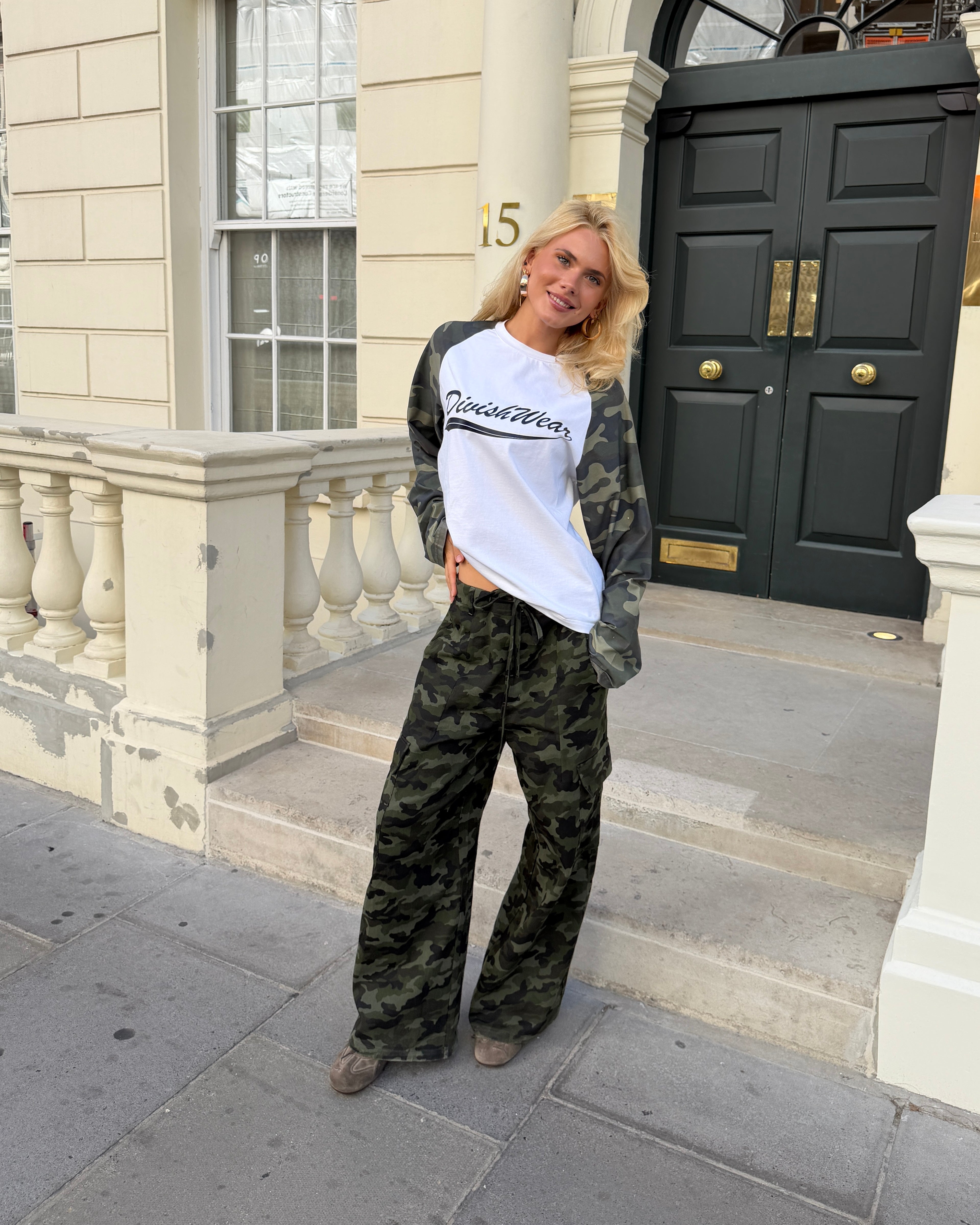 ELLA PANTS - GREEN CAMO