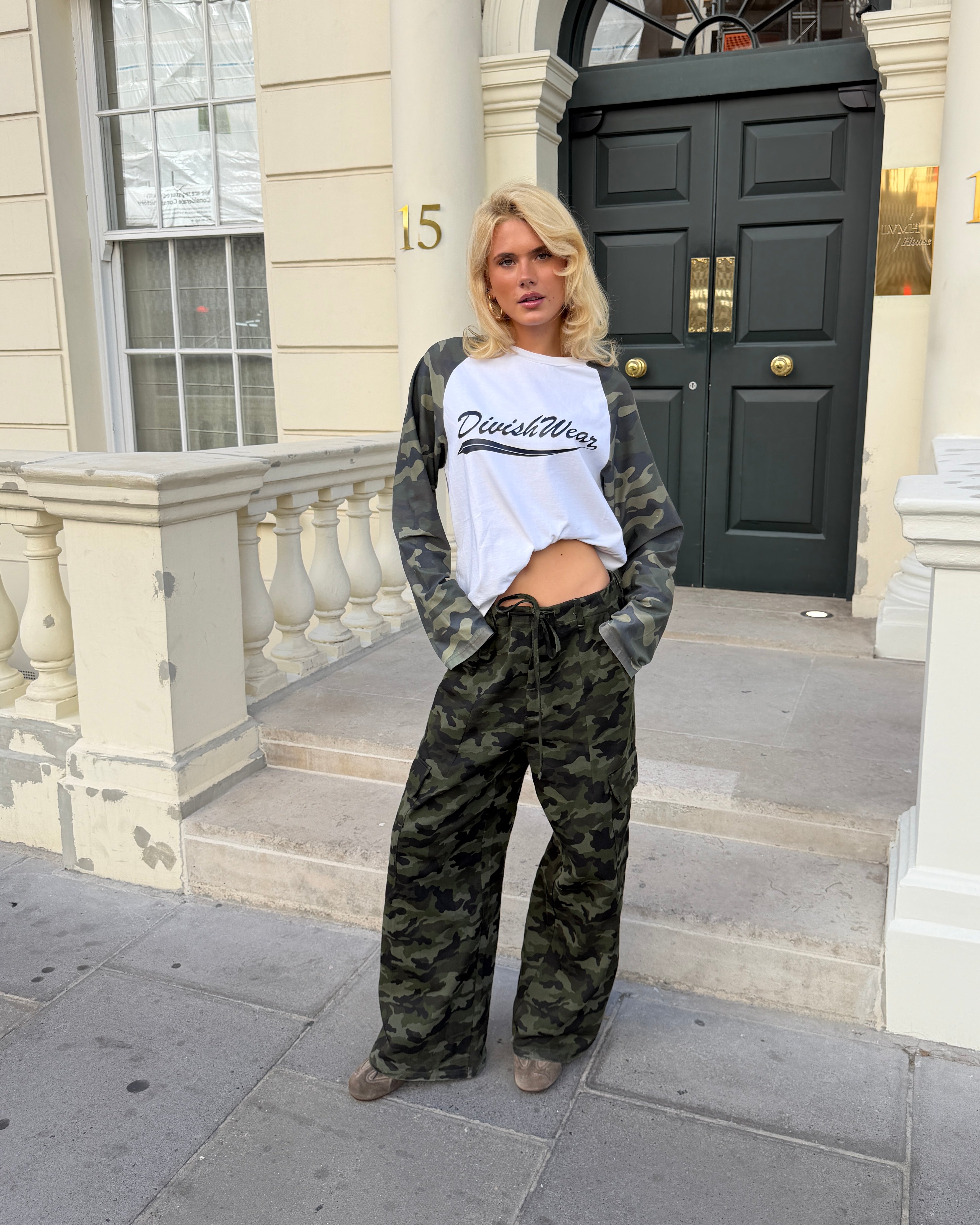 ELLA PANTS - GREEN CAMO