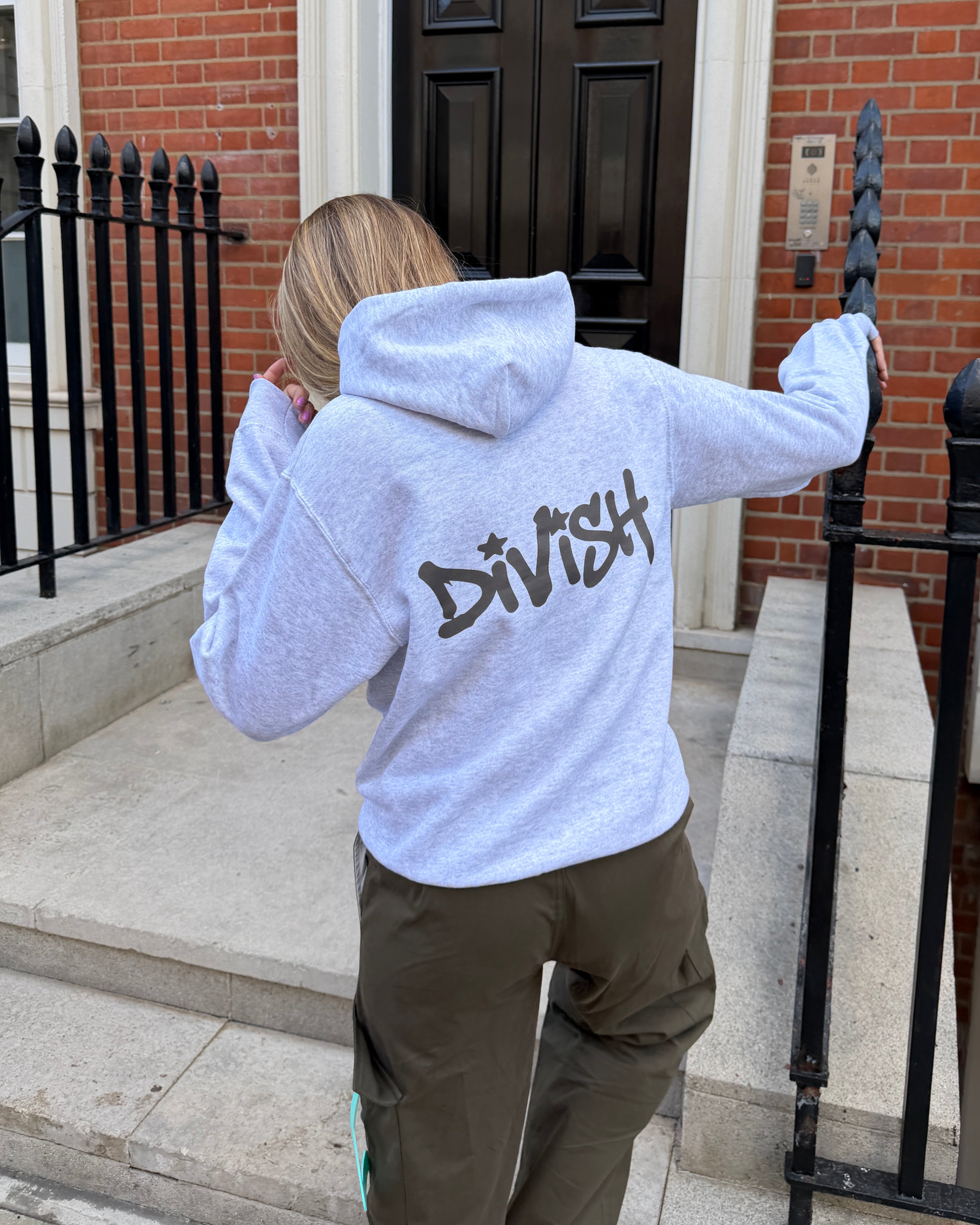 DUA HOODIE (rygprint) - LIGHT GREY