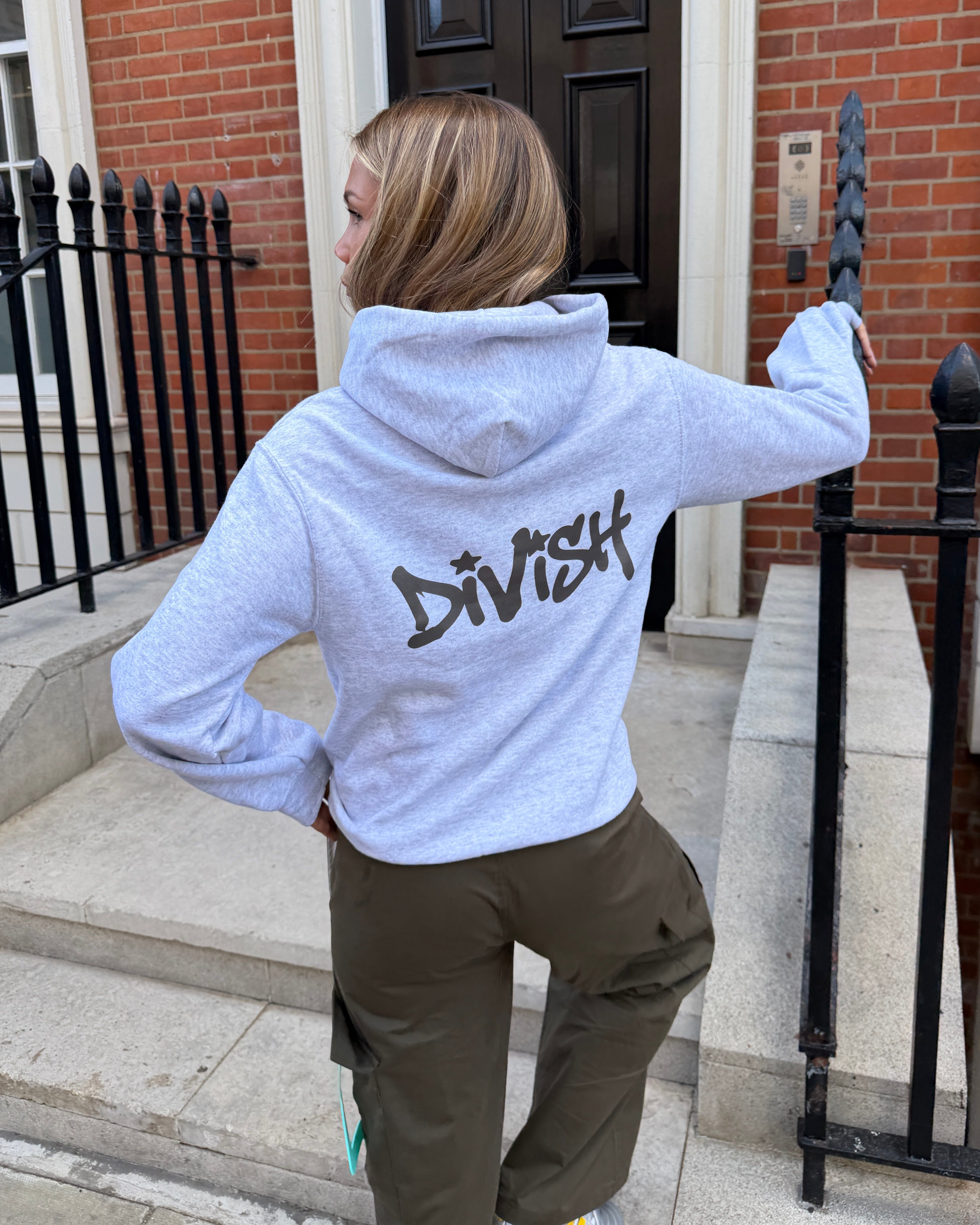 DUA HOODIE (rygprint) - LIGHT GREY