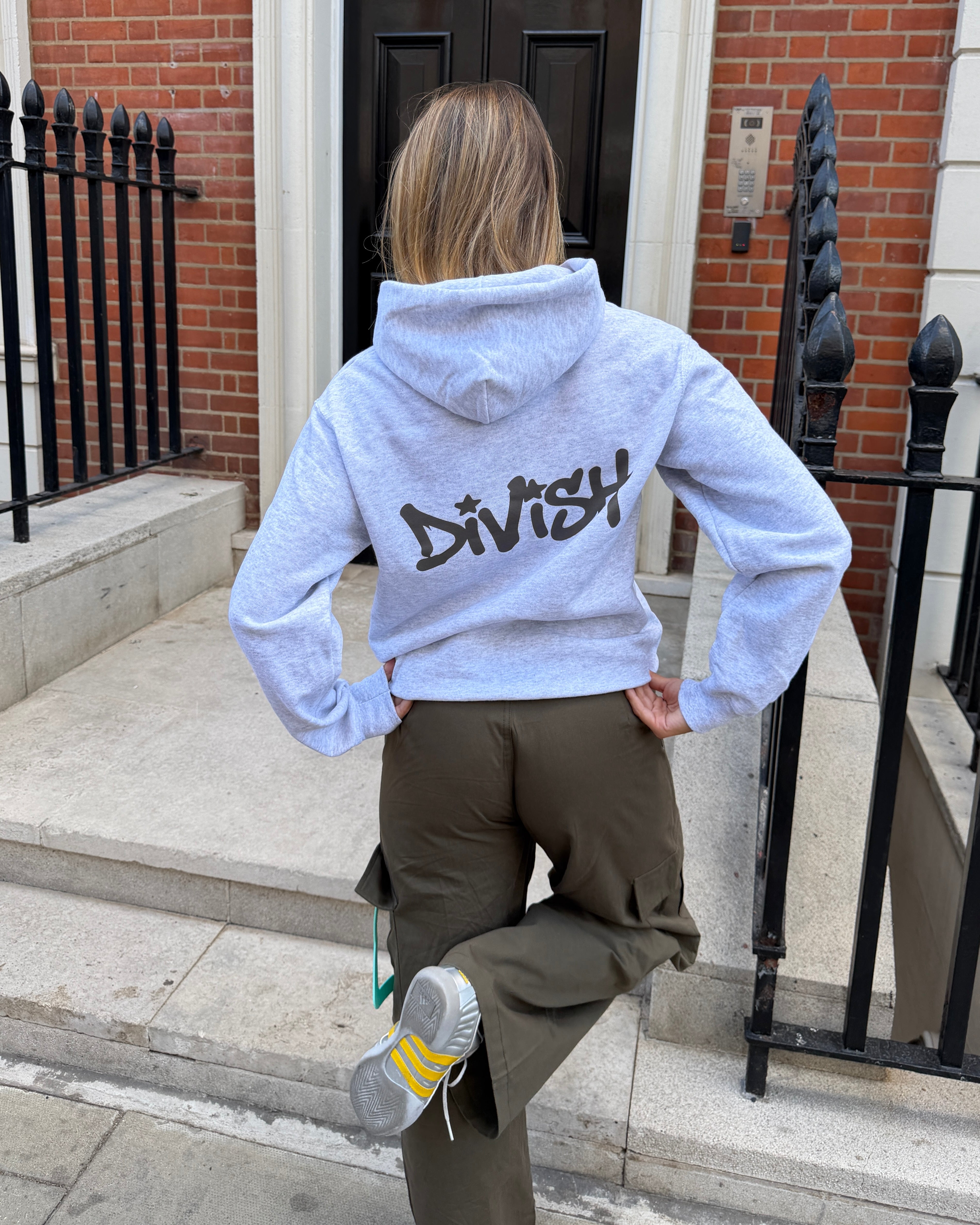 DUA HOODIE (rygprint) - LIGHT GREY