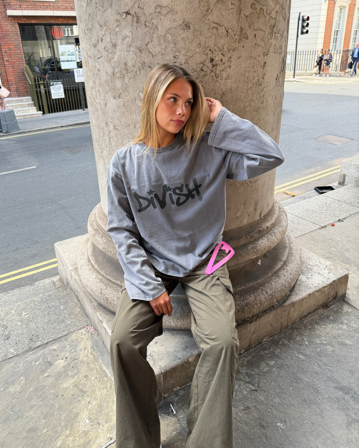 DUA TEE LANGÆRMET - GREY