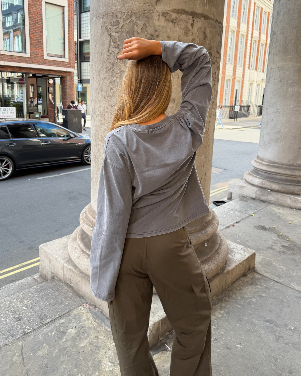 DUA TEE LANGÆRMET - GREY