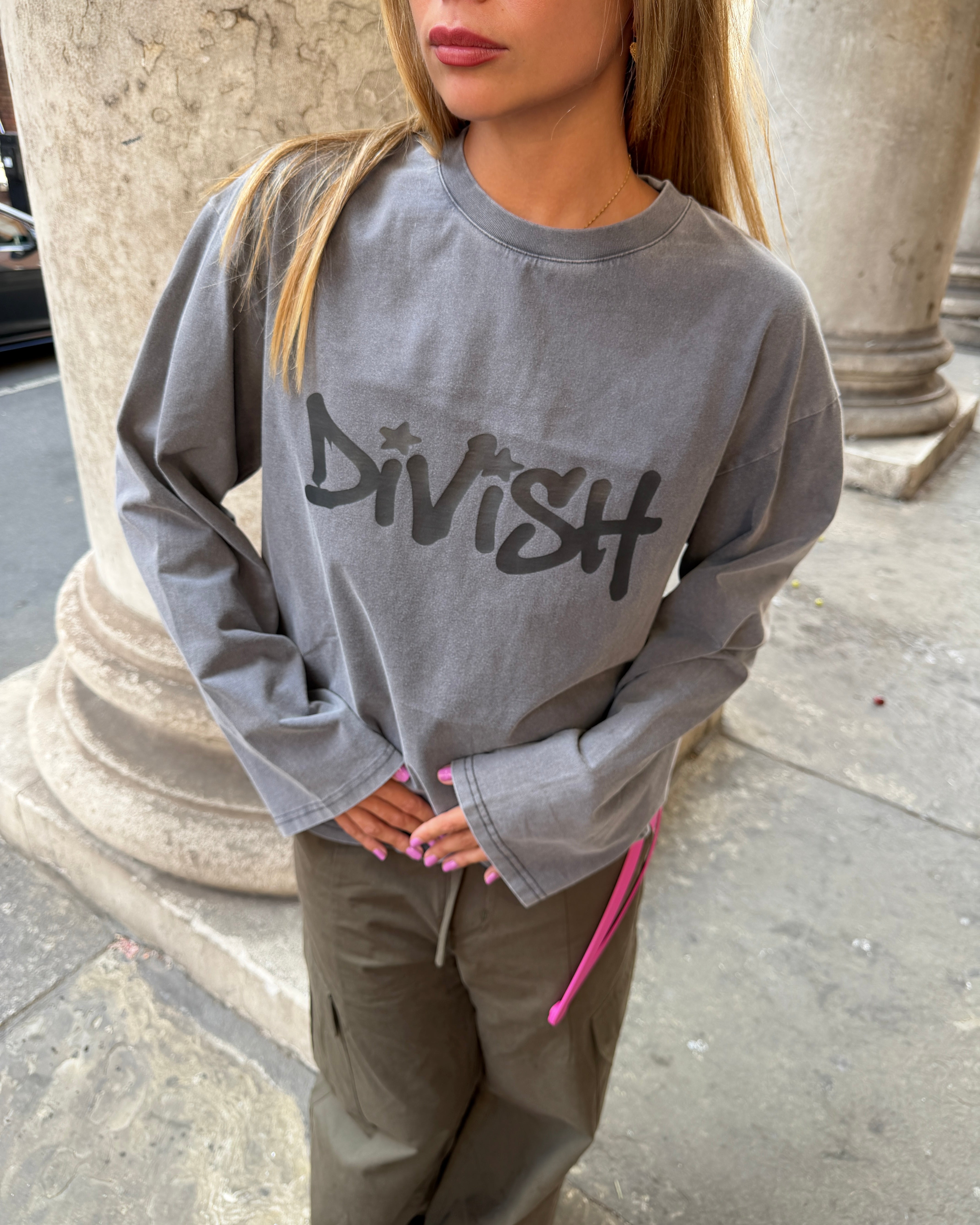 DUA TEE LANGÆRMET - GREY
