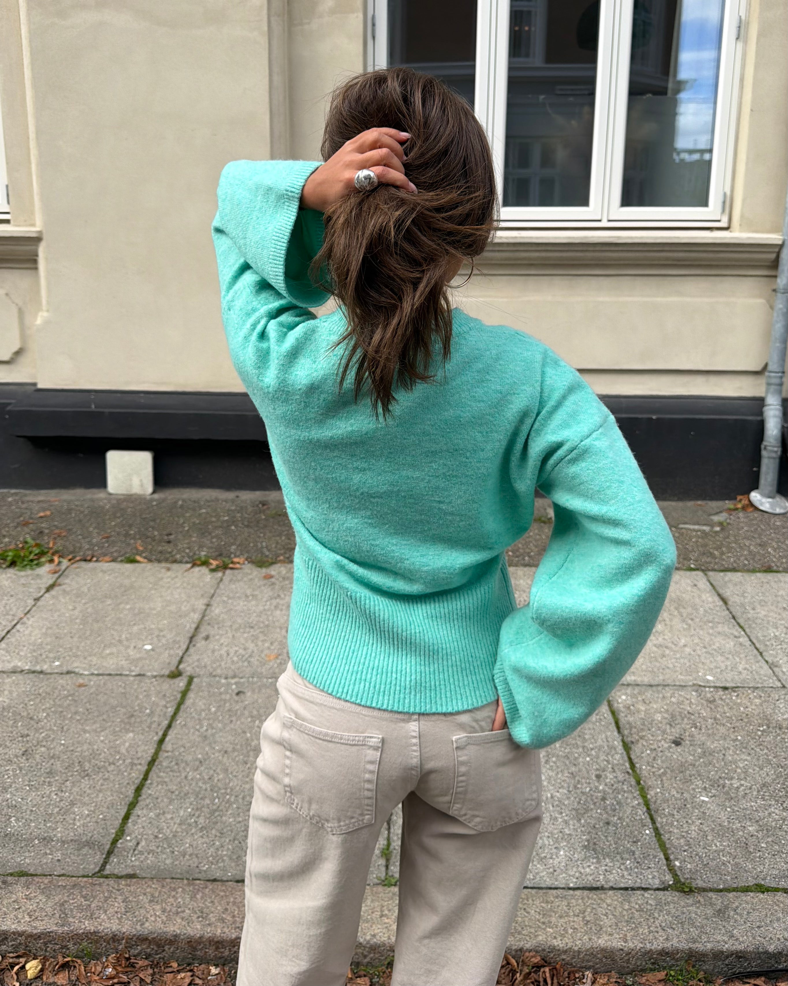 ELLEN ANGEL SLEEVE KNIT - TURQUOISE