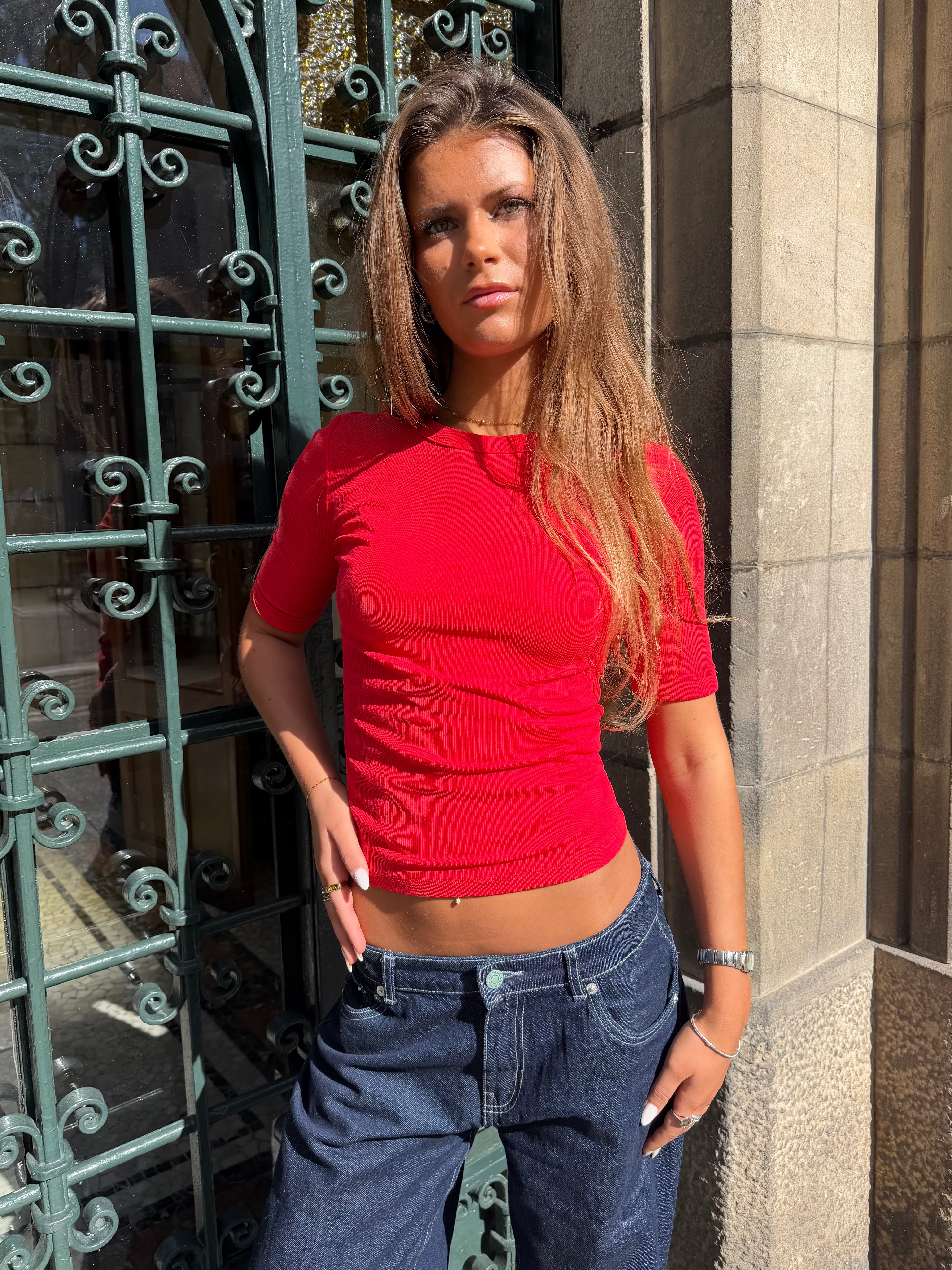 TINE 3/4 SLEEVE T-SHIRT - RED