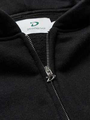 OVERSIZED ZIP HOODIE - BLACK