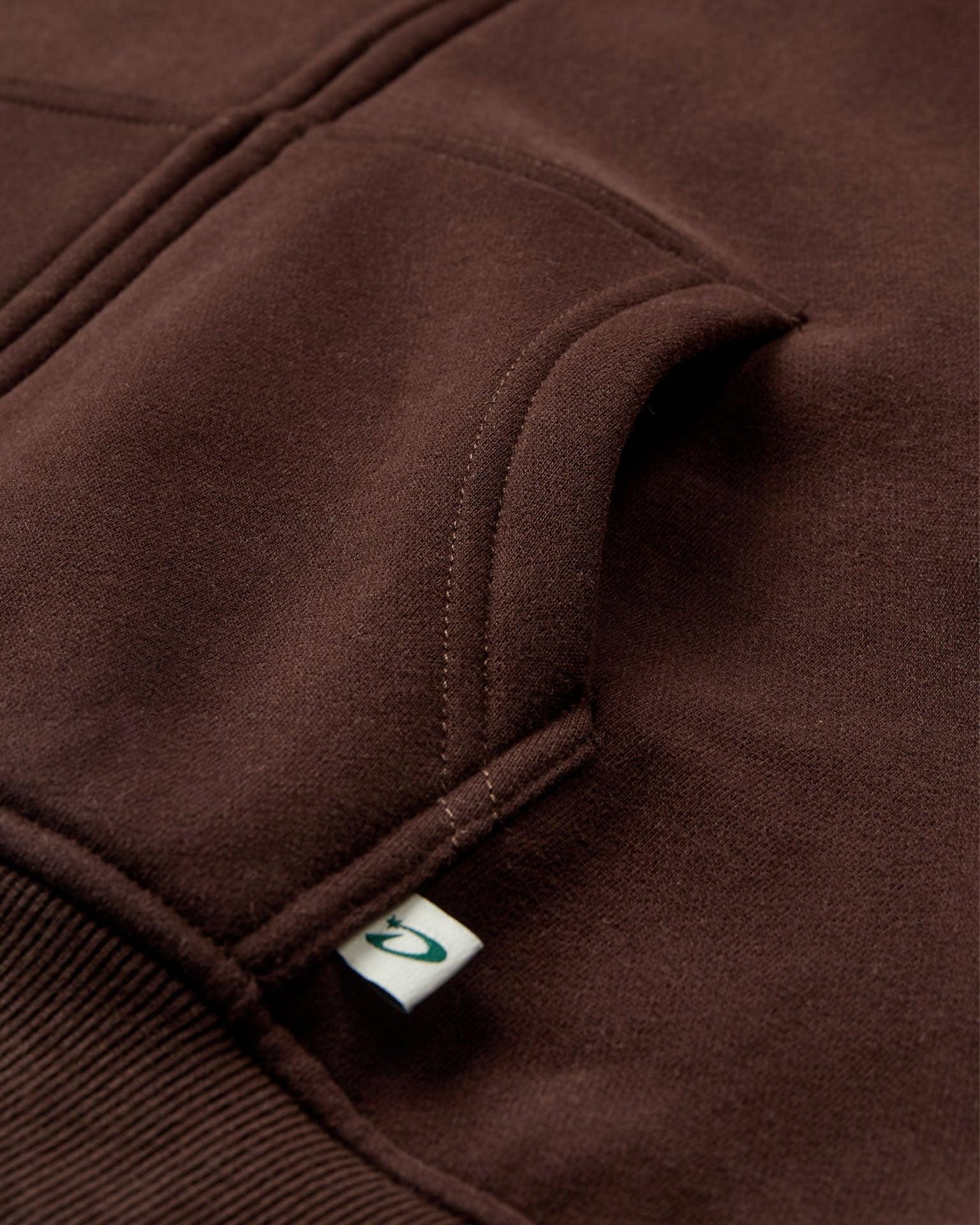 OVERSIZED ZIP HOODIE - BROWN