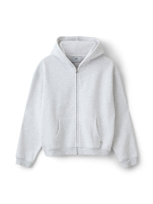 OVERSIZED ZIP HOODIE - LIGHT GREY