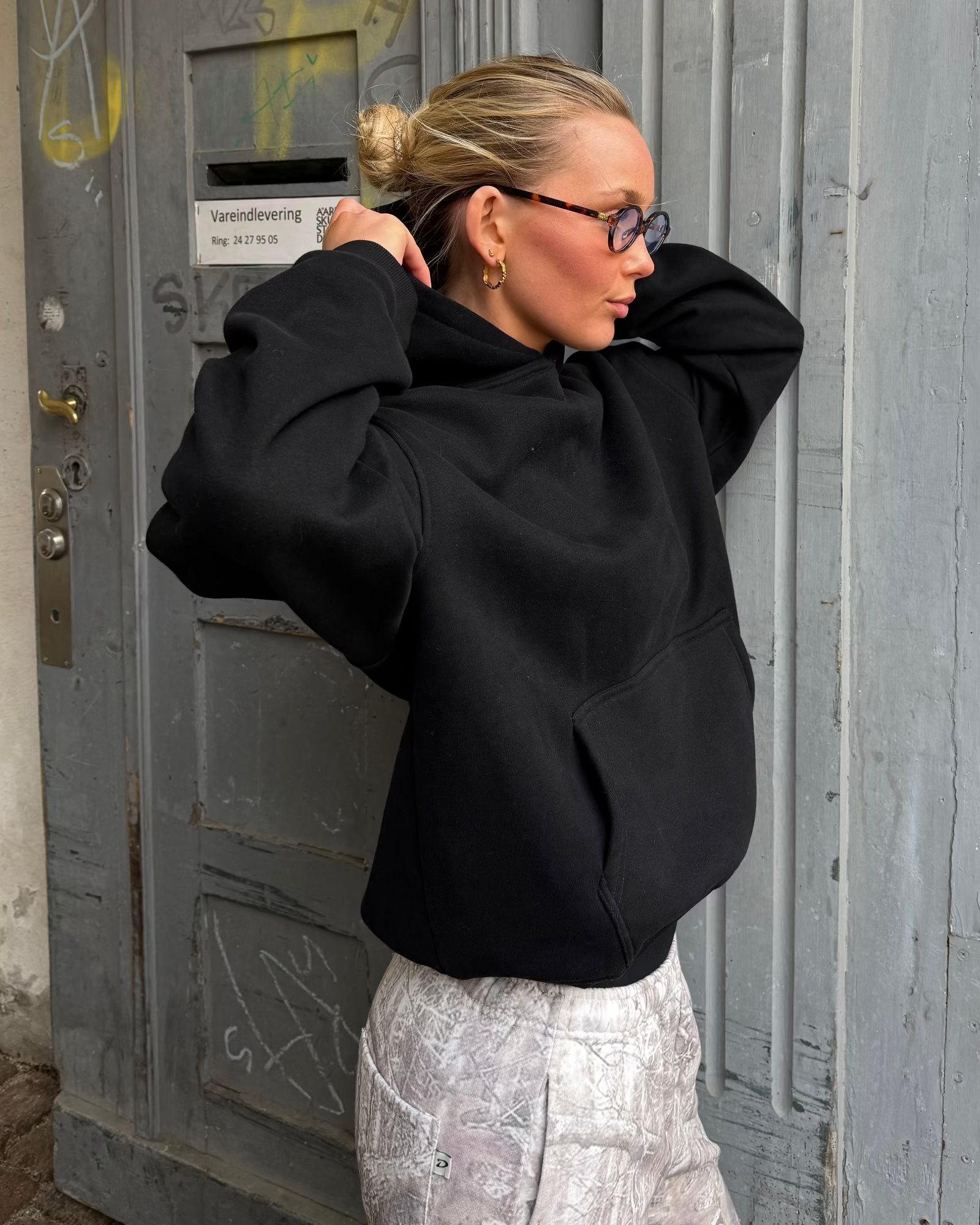 Oversize-Hoodie – Schwarz