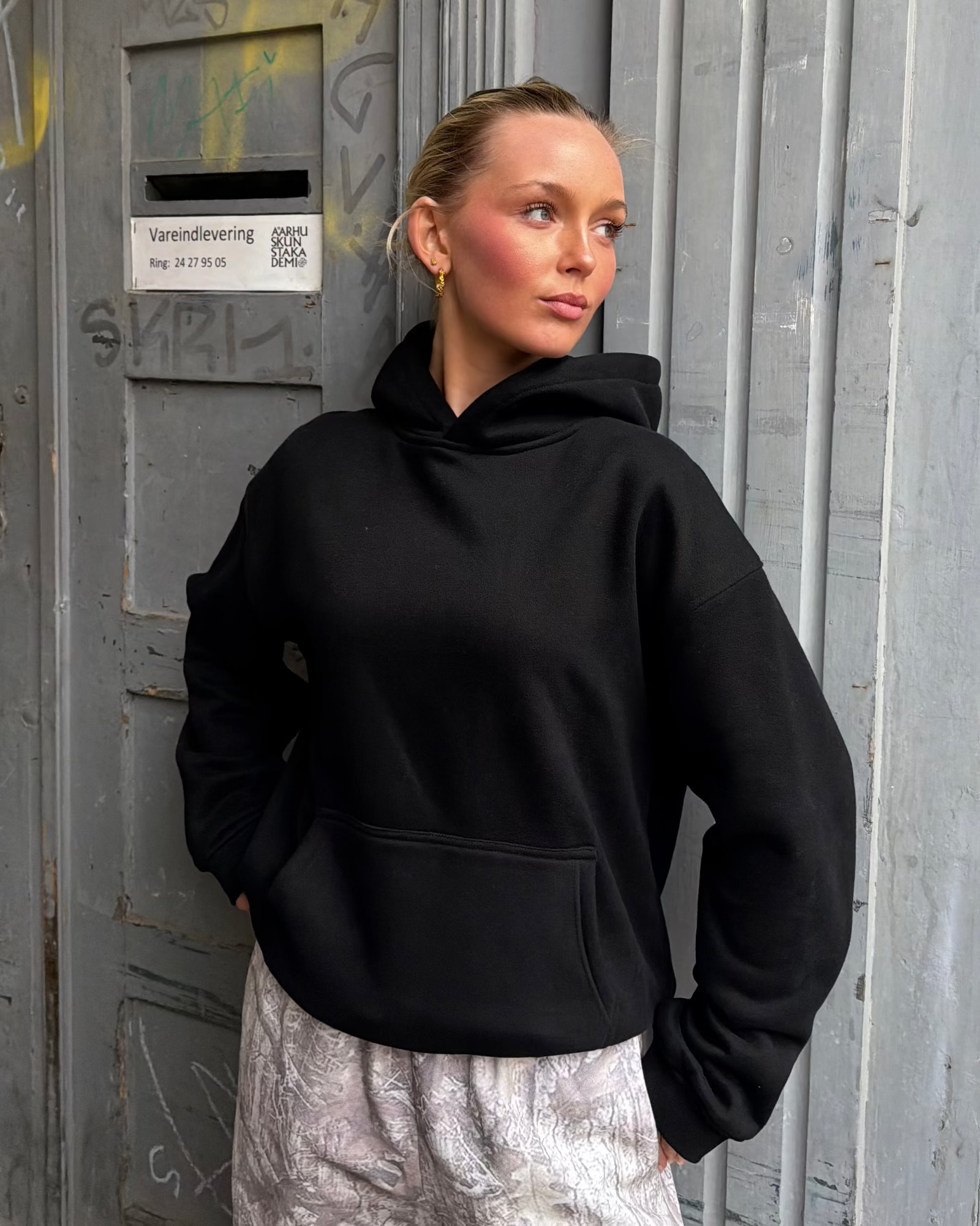 Oversize-Hoodie – Schwarz