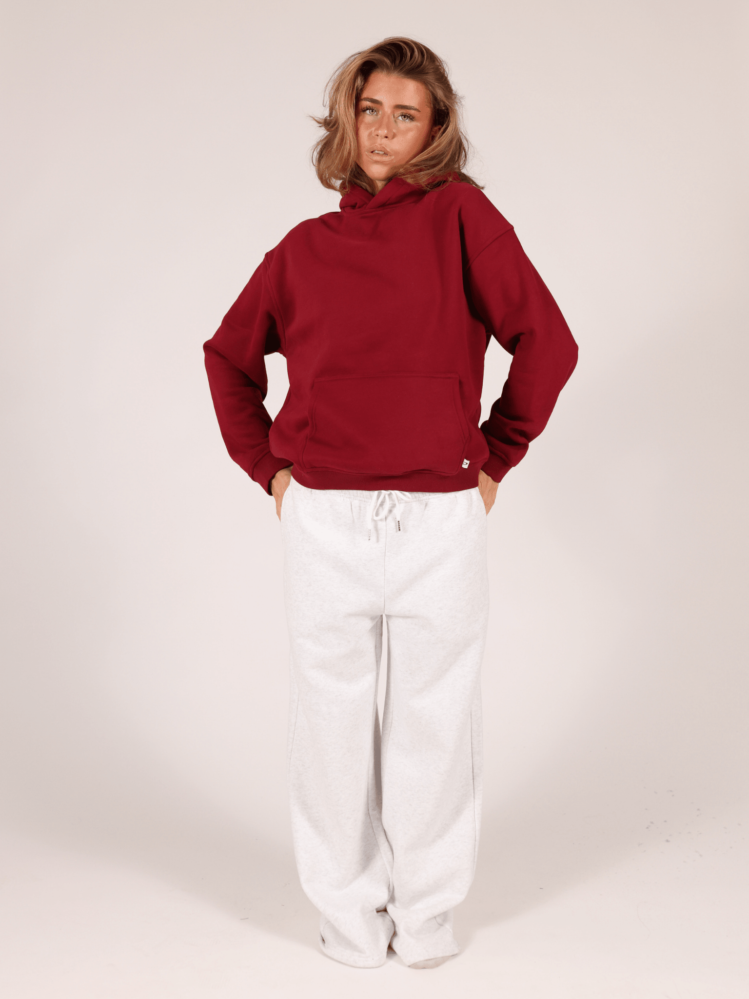 Oversize-Hoodie – Burgunderrot