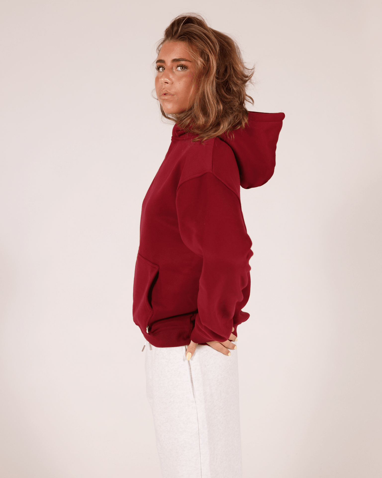 Oversize-Hoodie – Burgunderrot