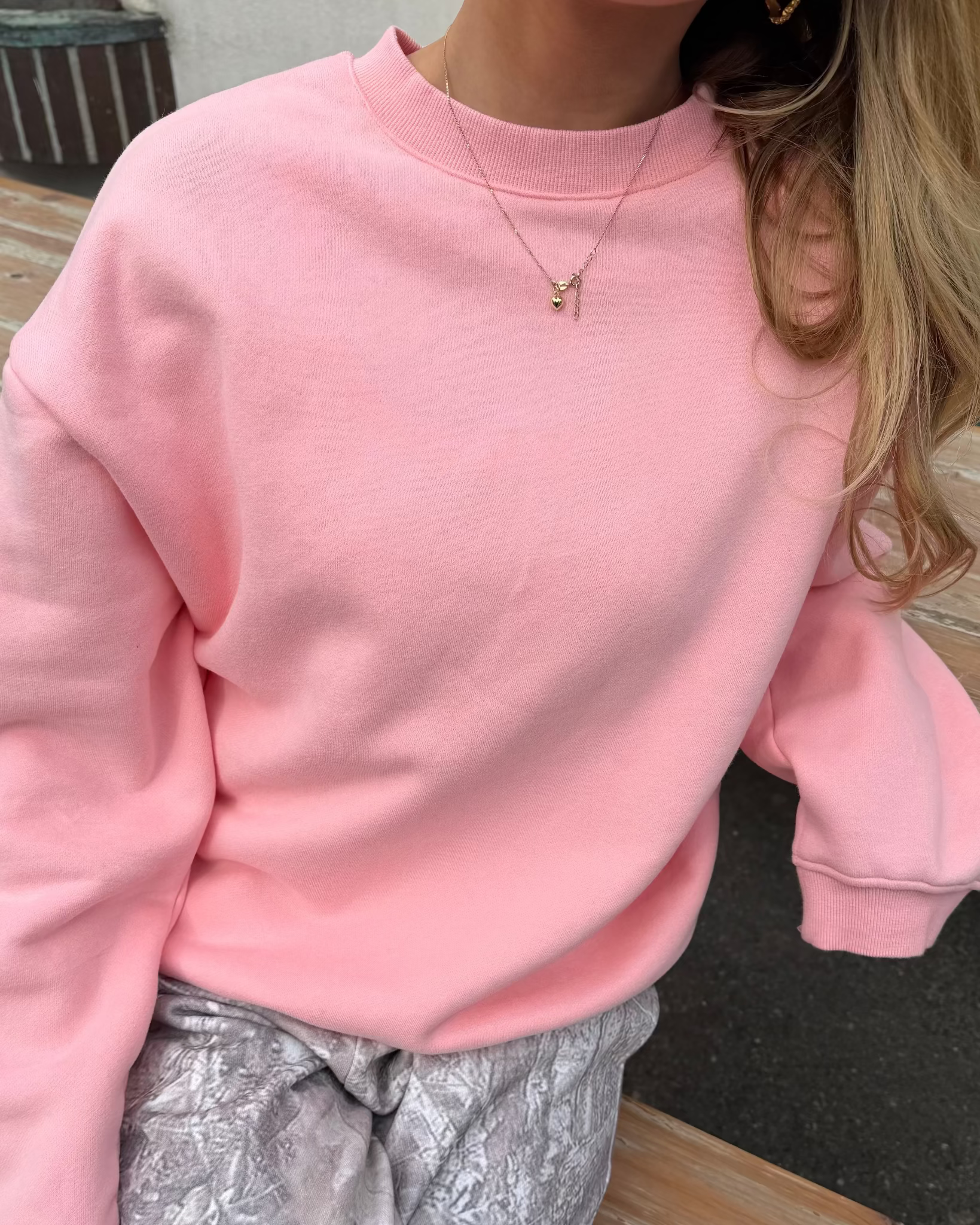 ÜBERGRÖSSTES SWEATSHIRT - HELLROSA