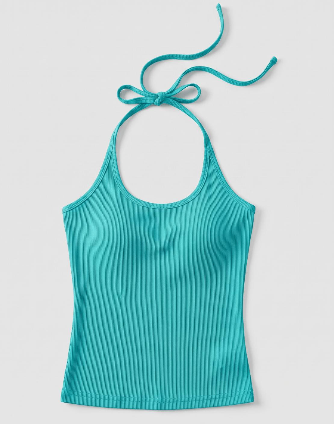 LARA HALTERNECK TOP - TURQOUISE - Dinvintageshop
