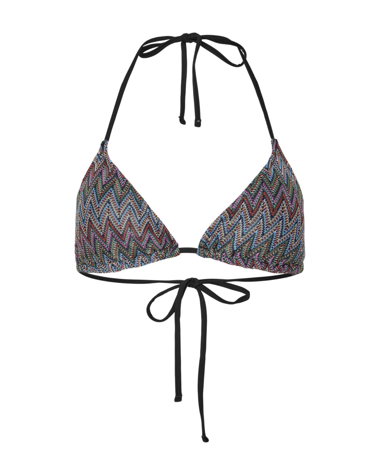 ADA KNITTED BIKINI TOP - MULTI COLOR JAQUARD PATTERN - Dinvintageshop