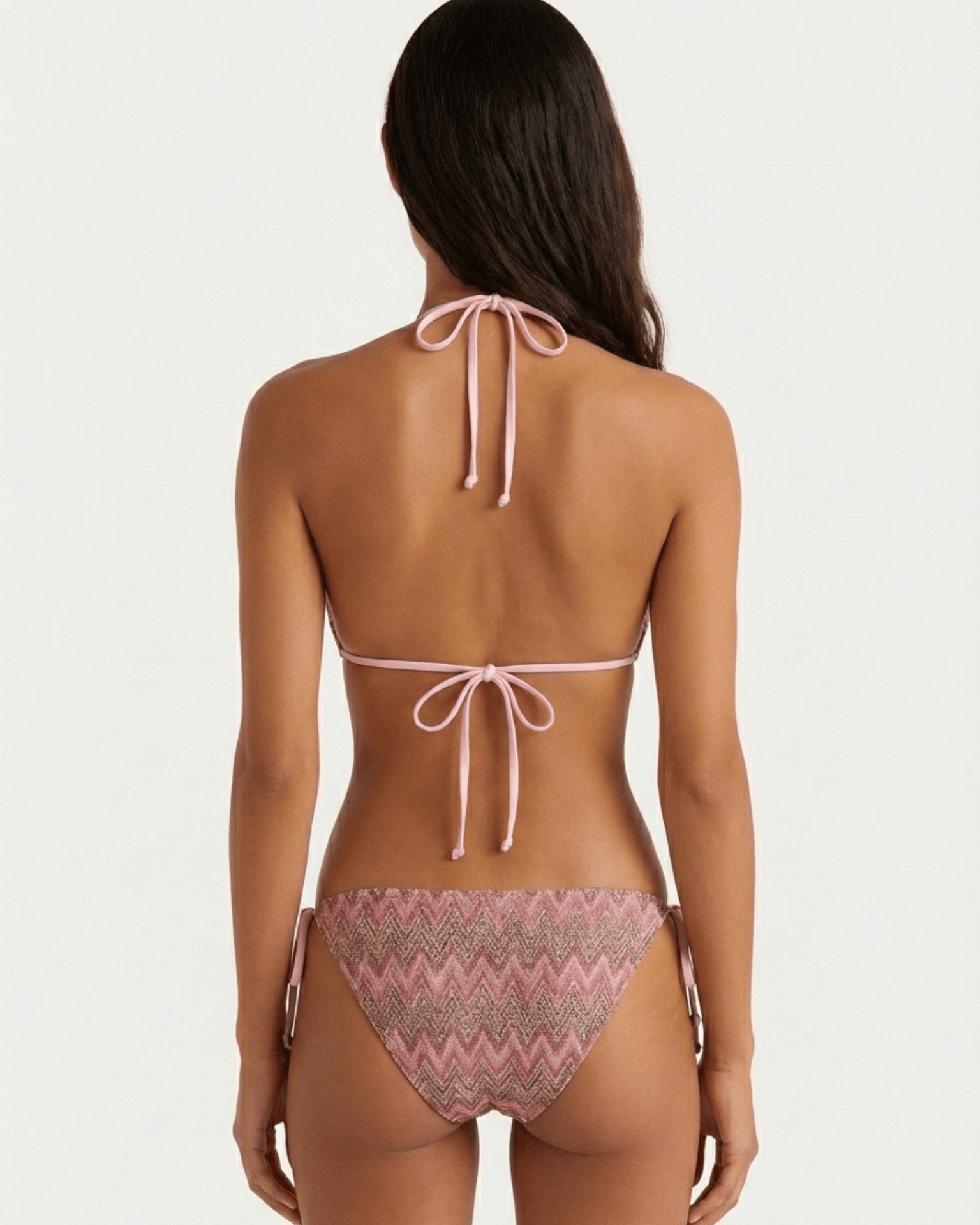 ADA KNITTED BIKINI TOP - ROSE JAQUARD PATTERN - Dinvintageshop