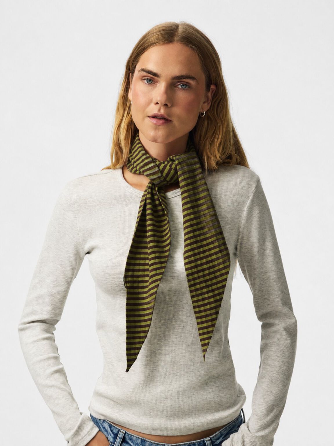 ALBERTE TØRKLÆDE - WOODBINE CHICORY / COFFEE - Dinvintageshop