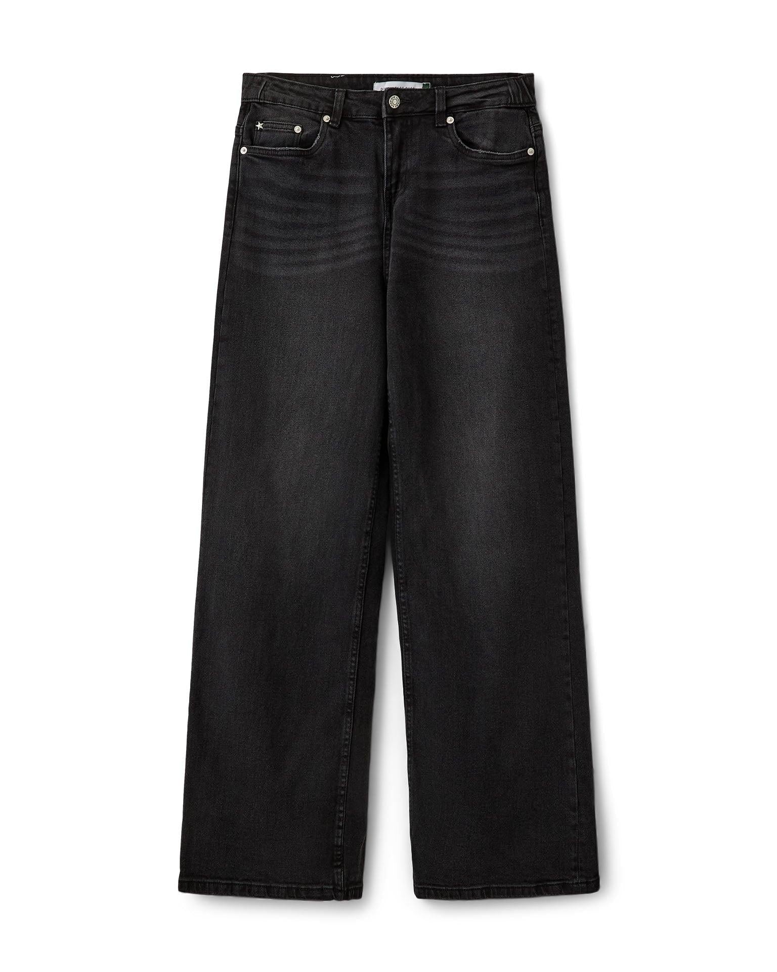 ALMA JEANS - DARK GREY-BLACK (MIDWAIST)