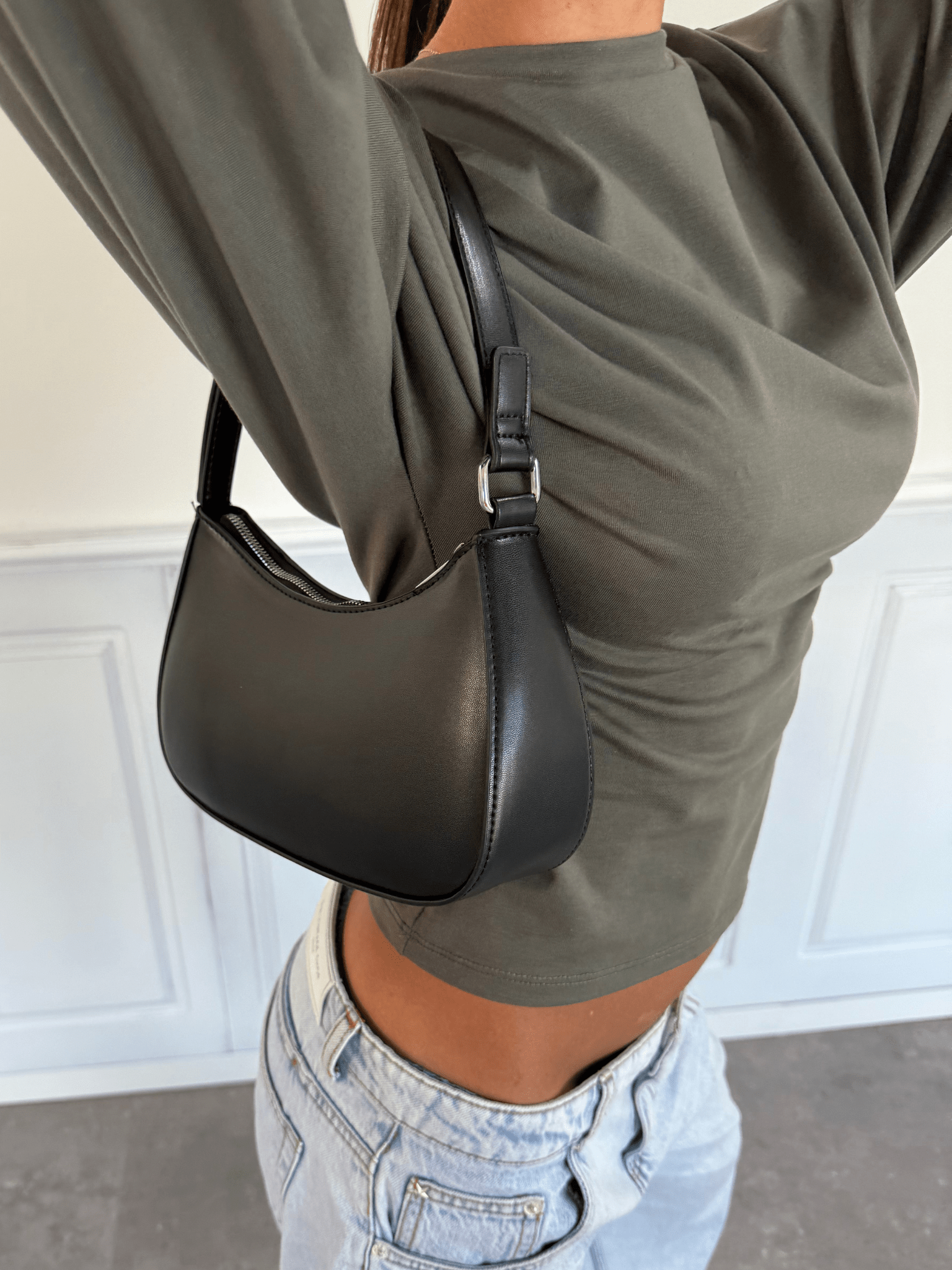 ALUANA SHOULDER BAG - BLACK - Dinvintageshop