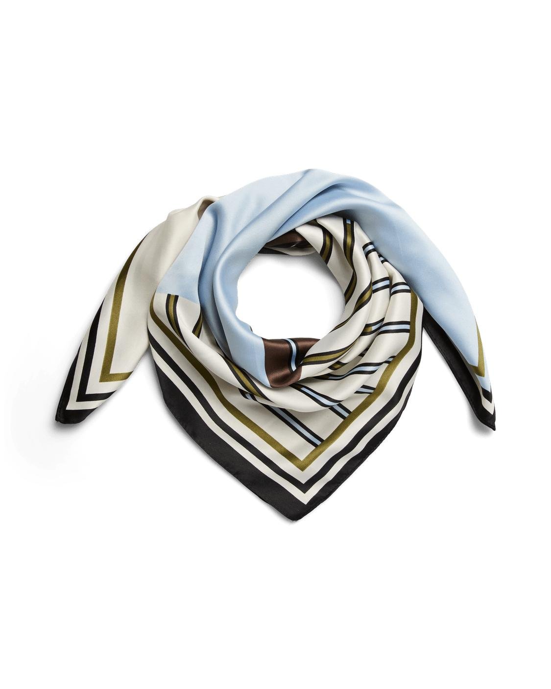AMANDA SQUARE SCARF - CASHMERE BLUE GRAPHIC