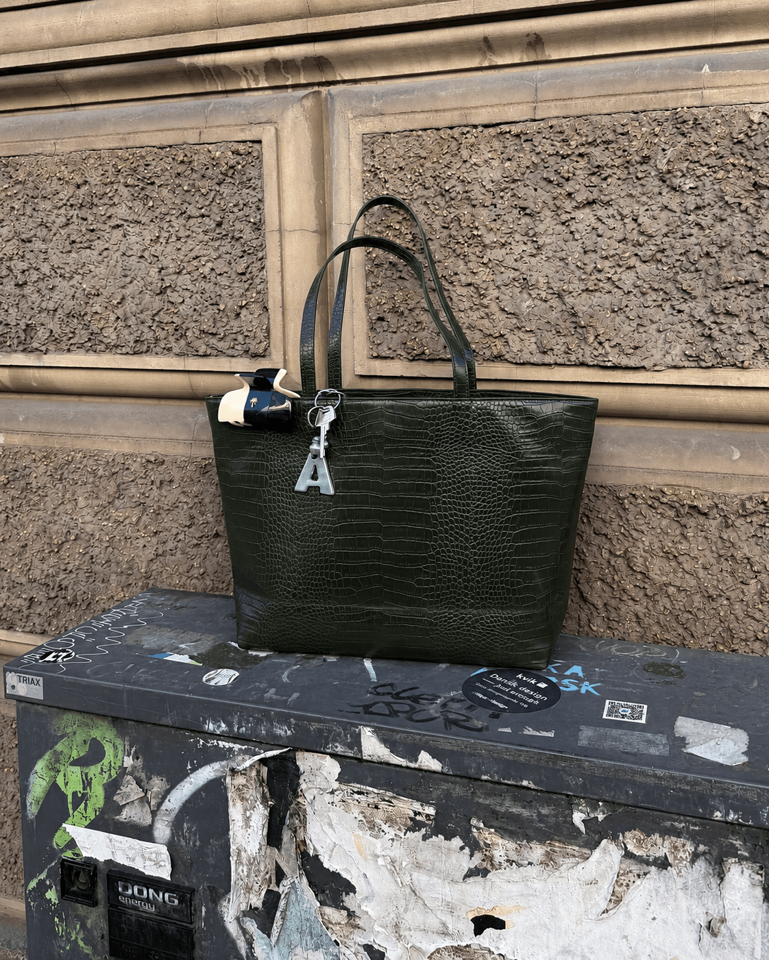 AMY CROC BAG - GREEN - Dinvintageshop