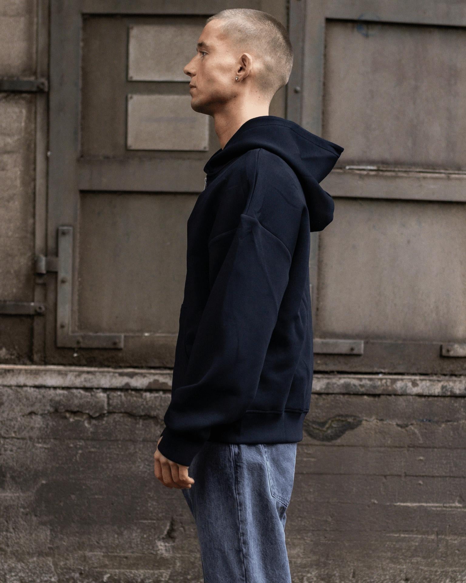 ASH SCUBA ZIP HOODIE - BLACK