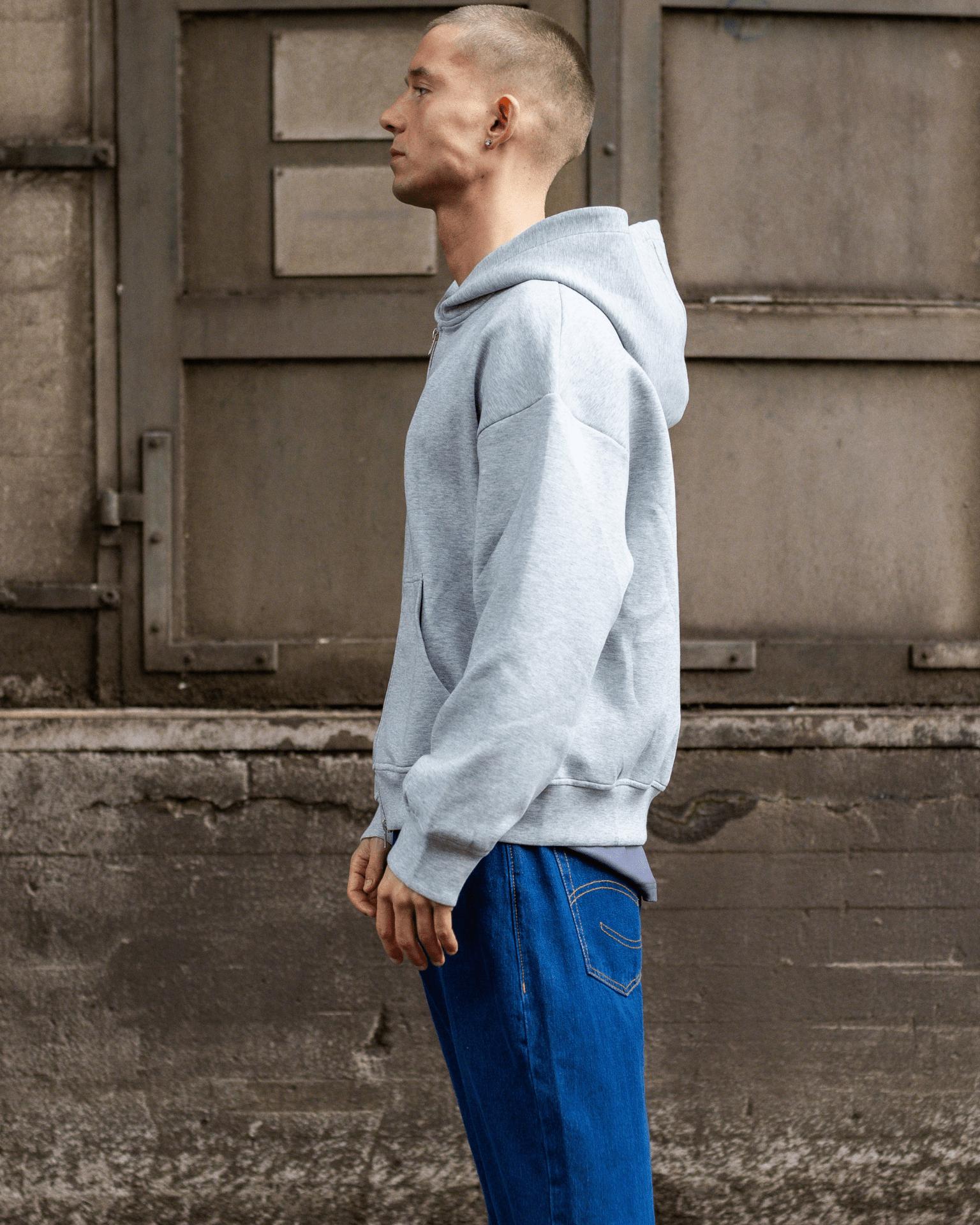 ASH SCUBA ZIP HOODIE - GREY