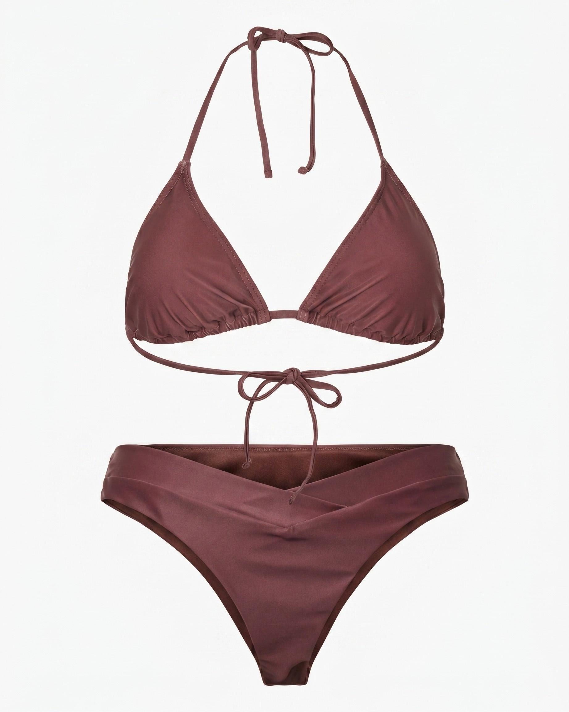 BAOMI V SHAPE MINI BRAZIL BIKINI TRUSSE - MAHOGANY
