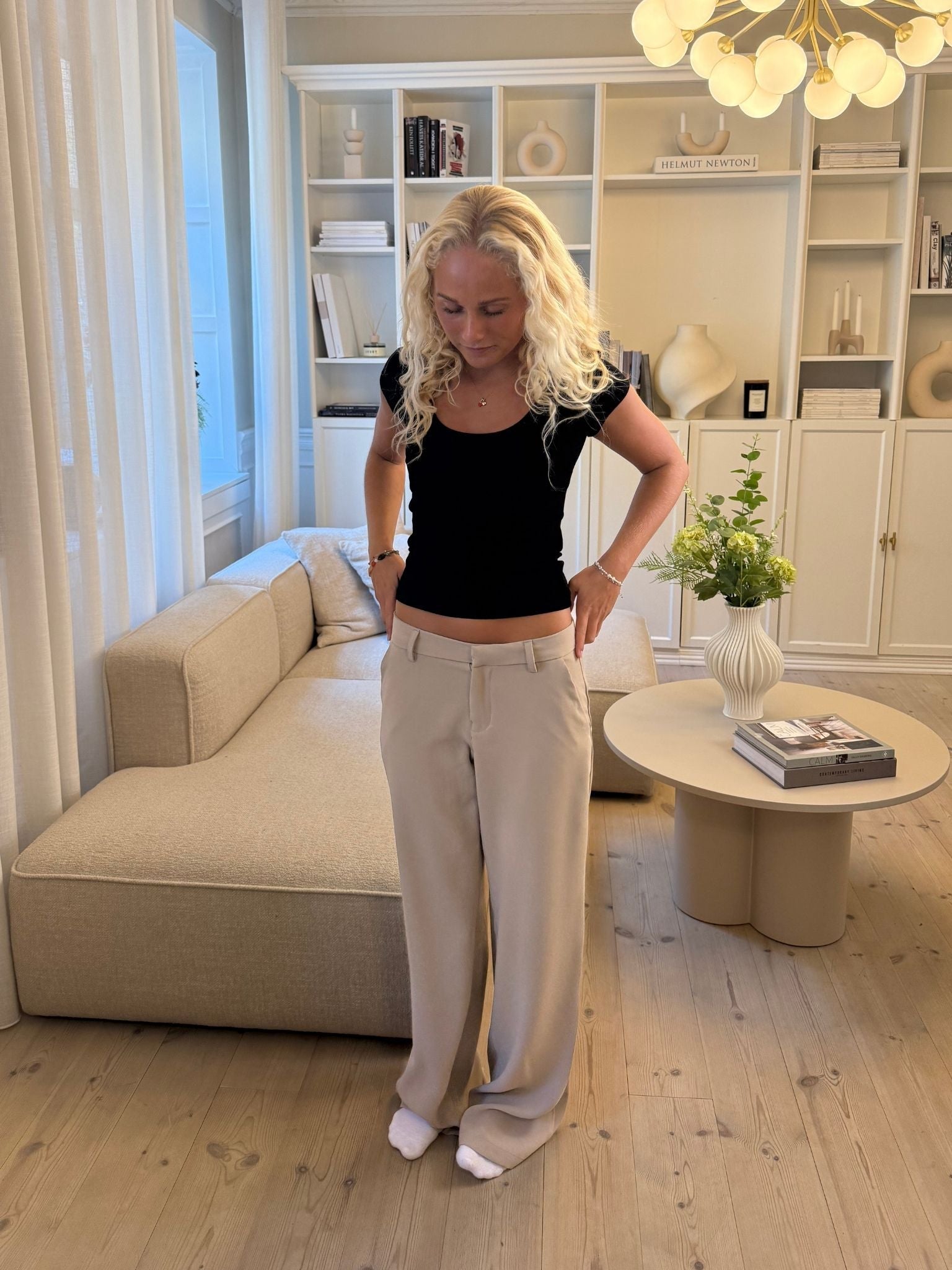 BELLA SUIT PANT - TAUPE - Dinvintageshop