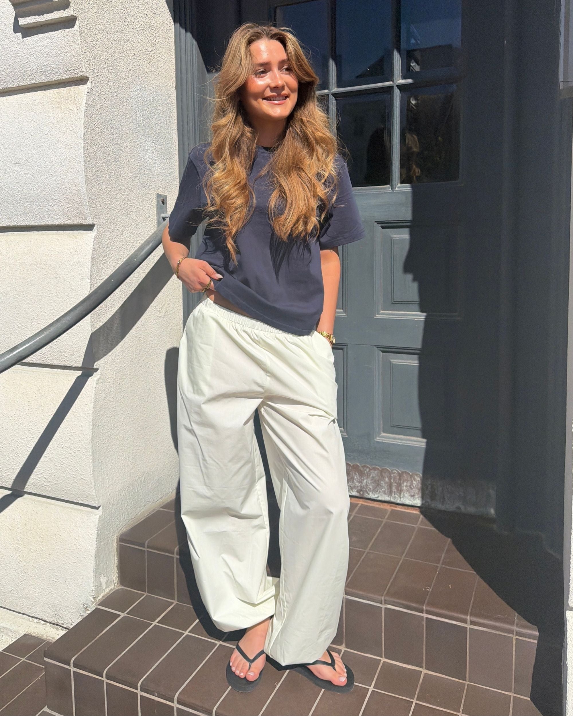 CARO BALOON PANTS - MINTY WHITE - Dinvintageshop