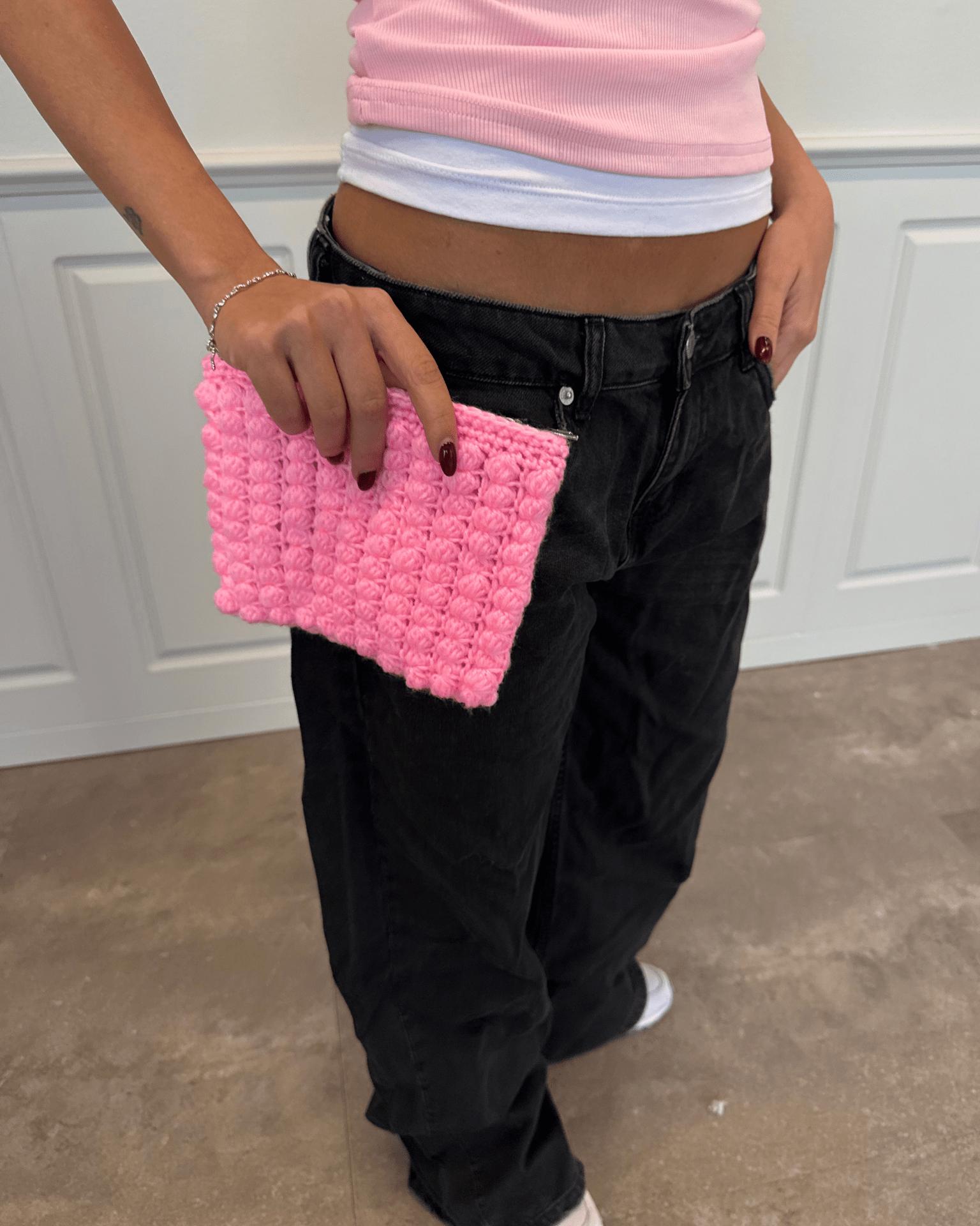 CROCHET CLUTCH - PINK