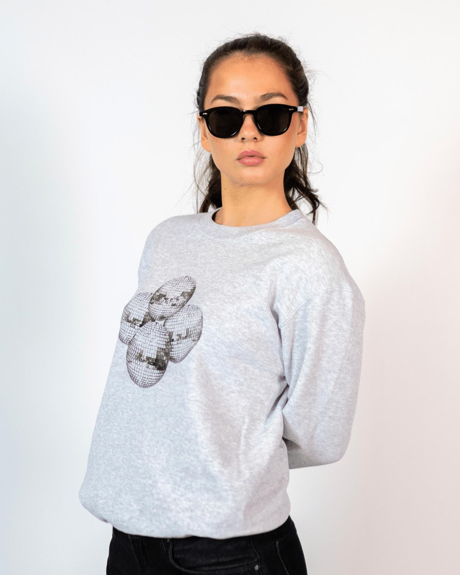 DISCO KUGLE (black) SWEATSHIRT - GREY