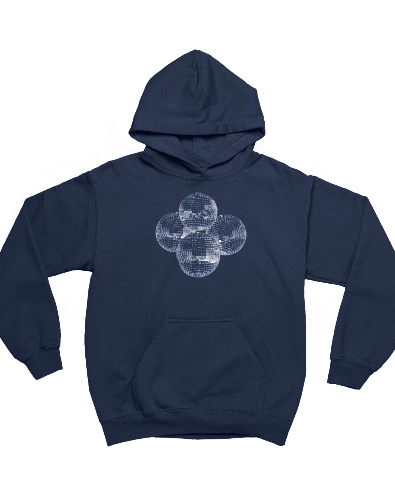 DISCO KUGLE (white) HOODIE - NAVY