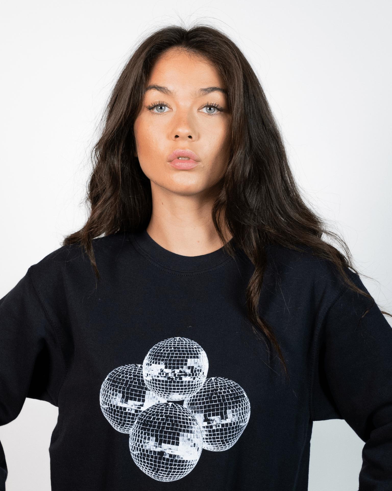 DISCO KUGLE (white) SWEATSHIRT - BLACK