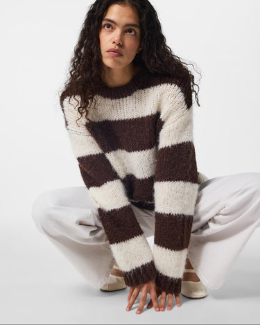 DORTHEA CHUNKY KNIT - HOT FUDGE/COCONUT MILK - Dinvintageshop