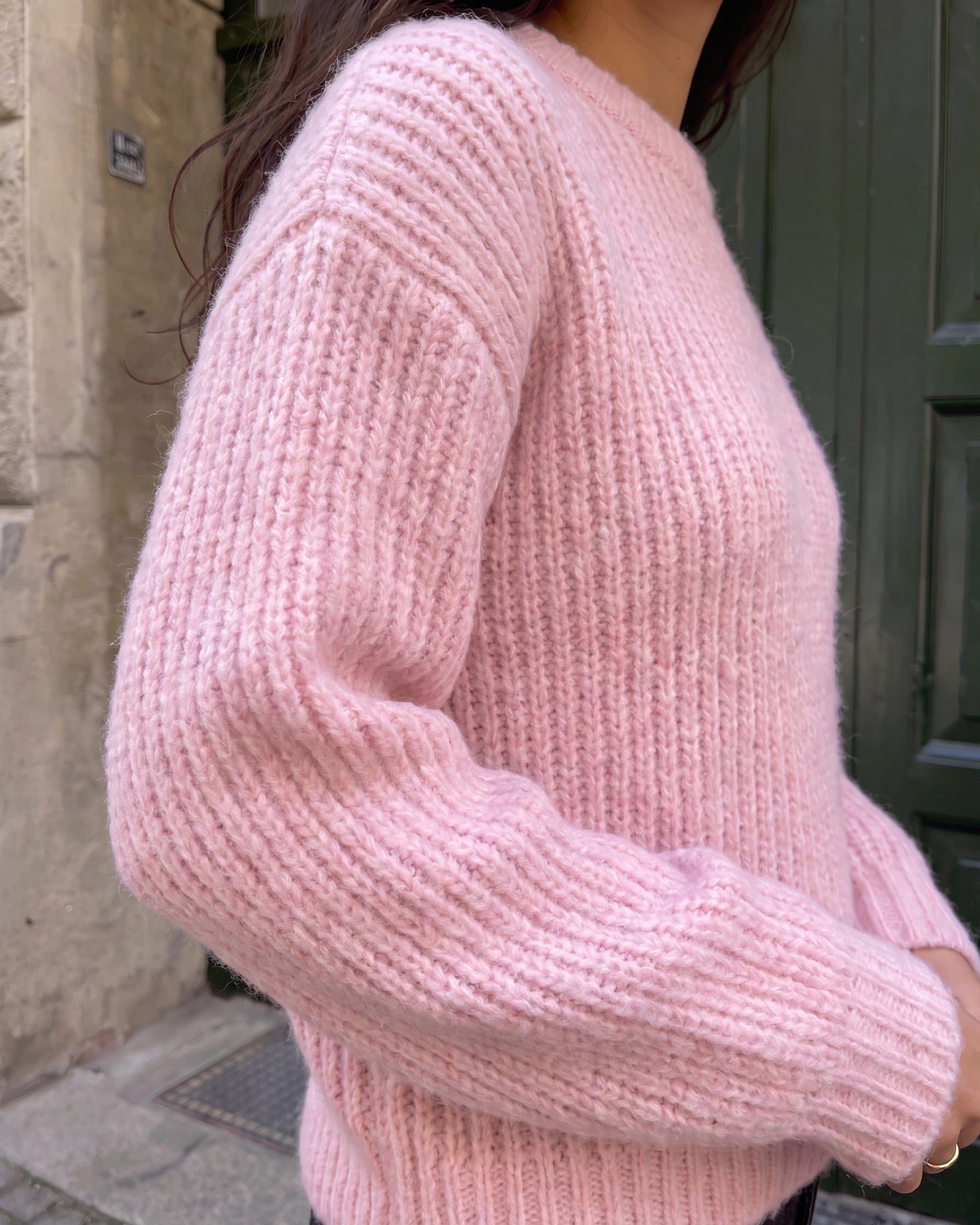 DORTHEA CHUNKY KNIT - ROSEATE SPOONBILL MELANGE - Dinvintageshop