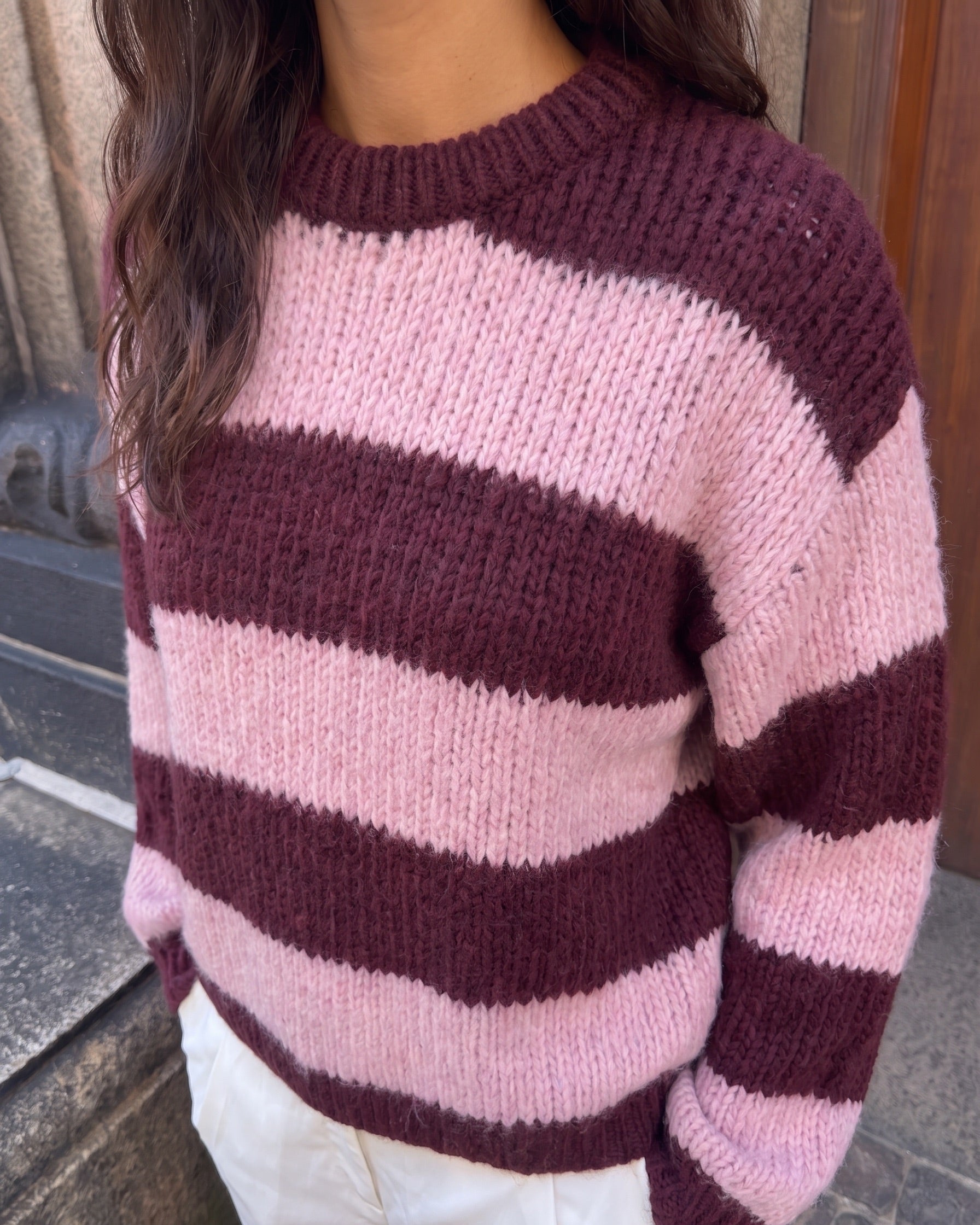 DORTHEA CHUNKY KNIT - WINETASTING ROSEATE SPOONBILL - Dinvintageshop