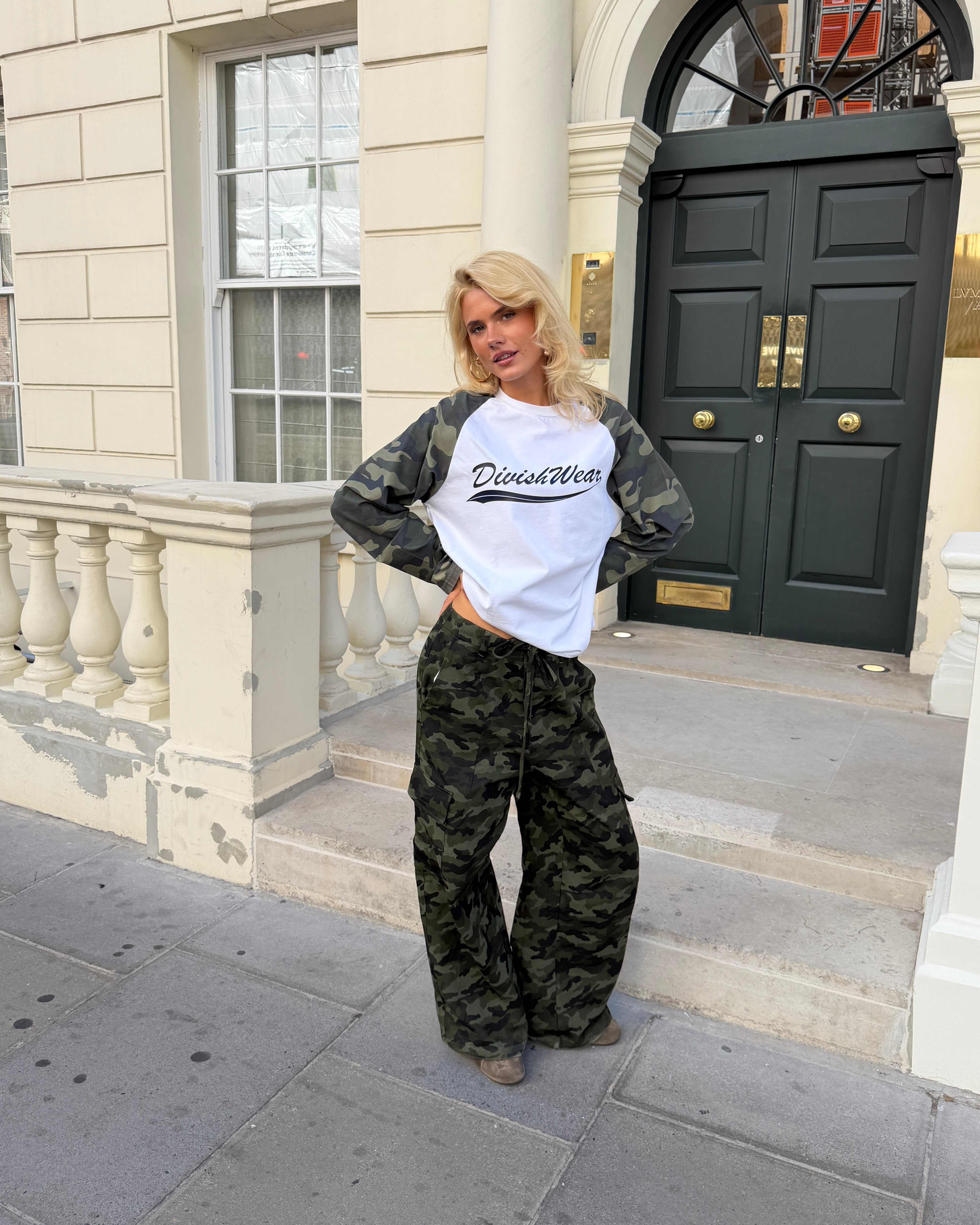 ELLA PANTS - GREEN CAMO - Dinvintageshop