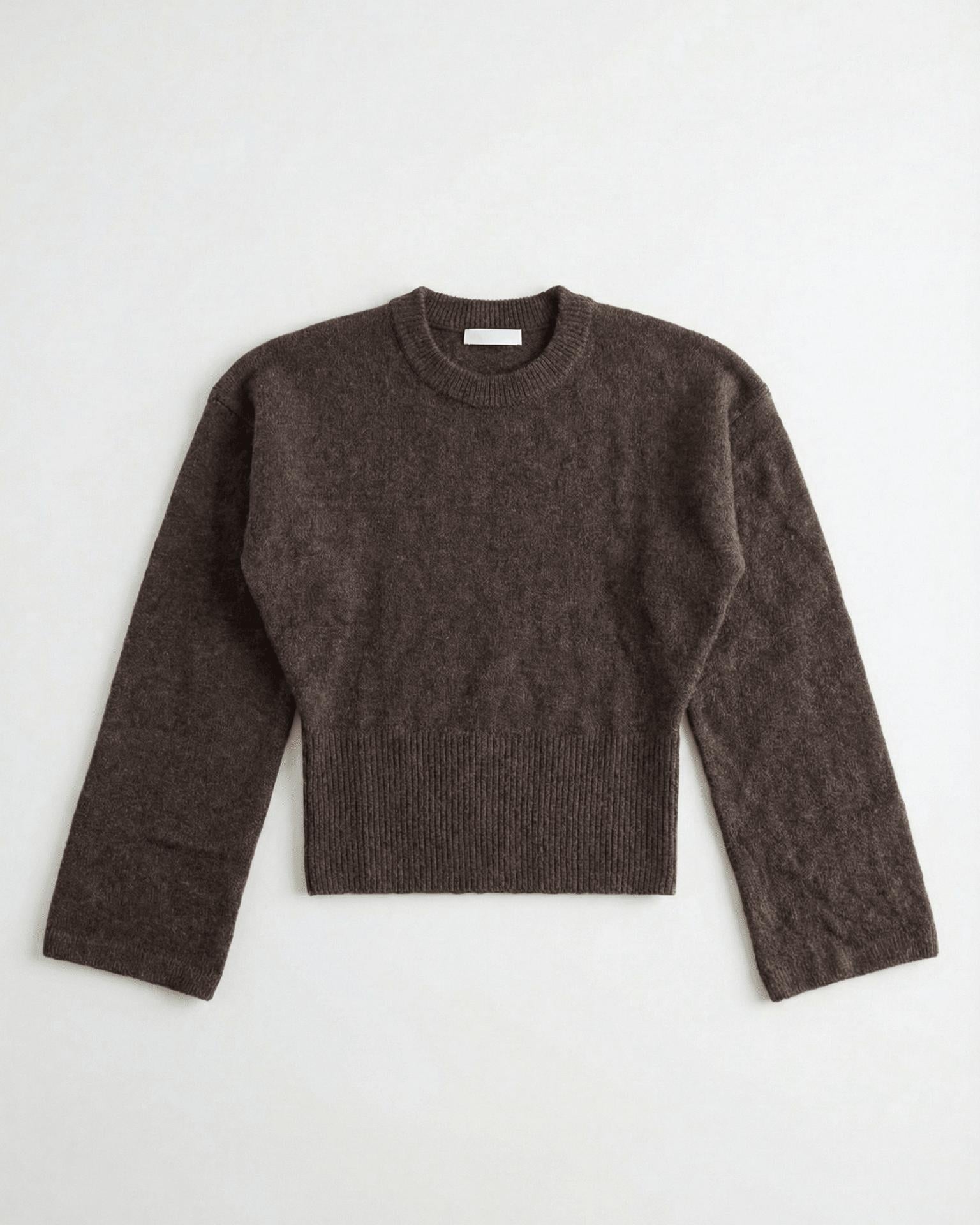 ELLEN ANGEL SLEEVE KNIT - DARK BROWN