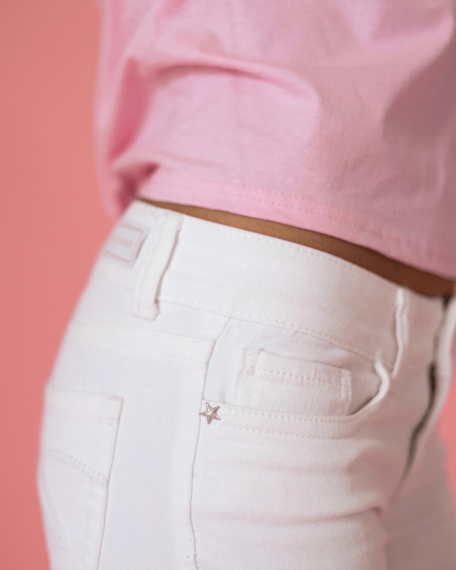 ERIKA LOW BOOTCUT JEANS - WHITE